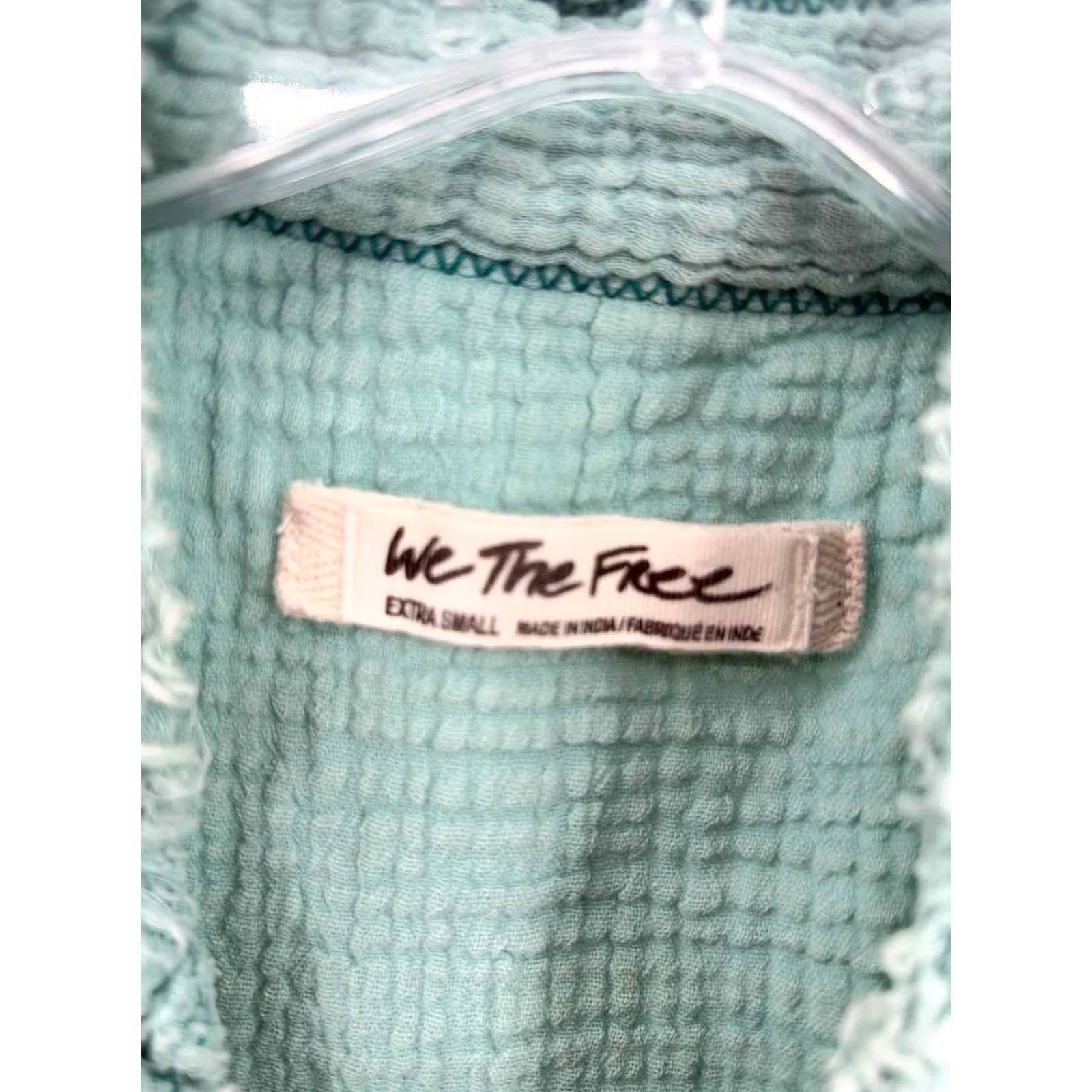Free People Free People Blue Button Down Shirt Size XS Size XS / US 0-2 / IT 36-38 - 3 Thumbnail