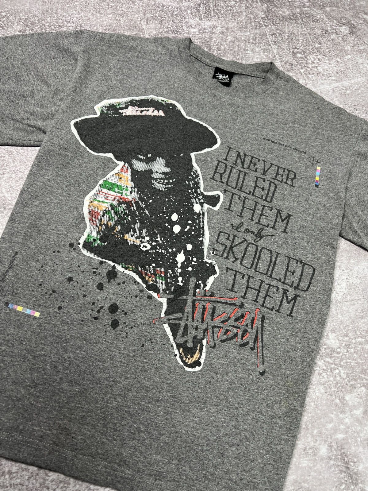 Stussy Stussy Skooled Them Graphic Streetwear Tee Grey Medium Size US M / EU 48-50 / 2 - 3 Thumbnail