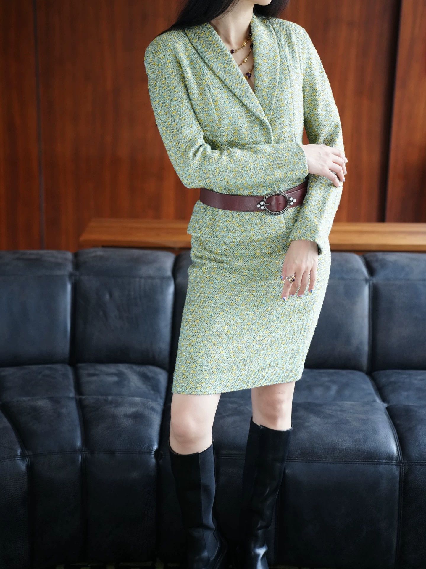 Dior Dior 1998 John Galliano Tweed Suit Skirt Belt Set Size M / US 6-8 / IT 42-44 - 5 Thumbnail
