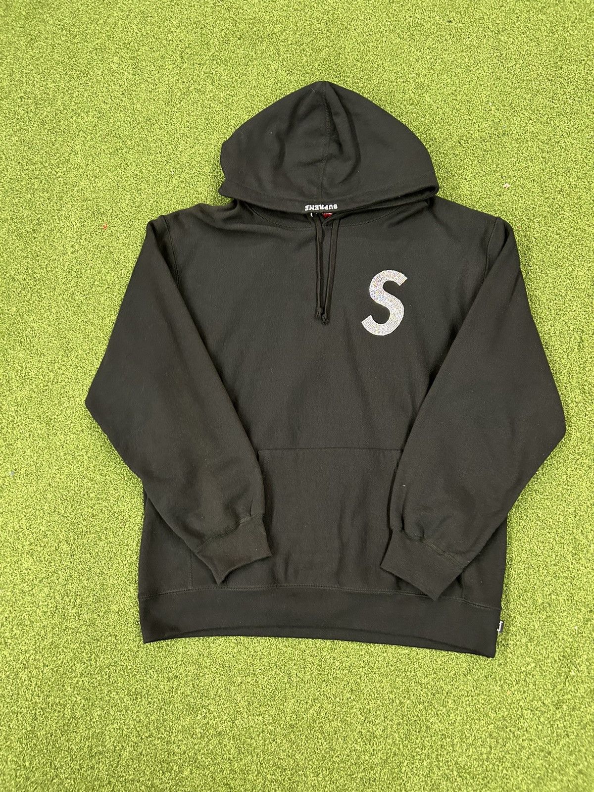 image of Supreme x Swarovski Hoodie in Black, Men's (Size XL)