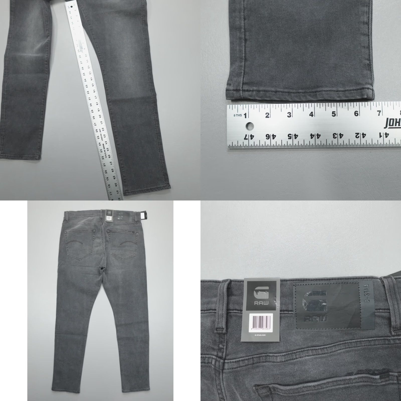 G-Star G-Star 3301 Slim Tapered Jeans 34x32 Gray Regular Denim Men Slim Medium 5-Pocket Stars 90s Style Size US 34 / EU 50 - 8 Thumbnail