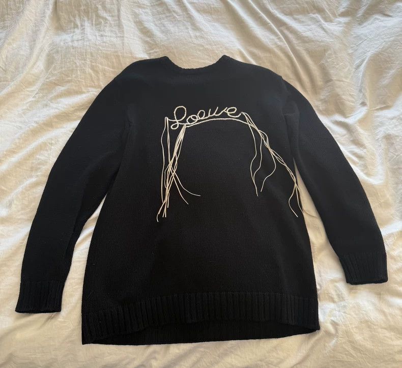Loewe Loewe Black embroidered logo sweater Size S / US 4 / IT 40 - 1 Thumbnail