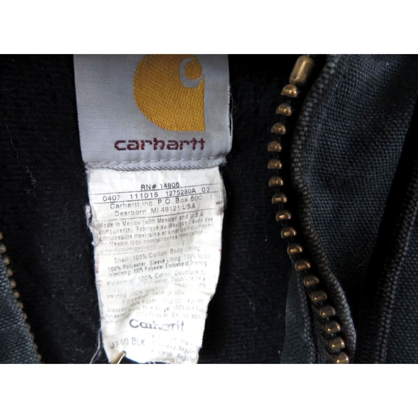 Carhartt VINTAGE Carhartt J140 Black Hooded Chore Jacket XL Men’s Overcoat Mid-Length Canvas Cotton Winter Workwear Casual Regular Fit Size US XL / EU 56 / 4 - 7 Thumbnail