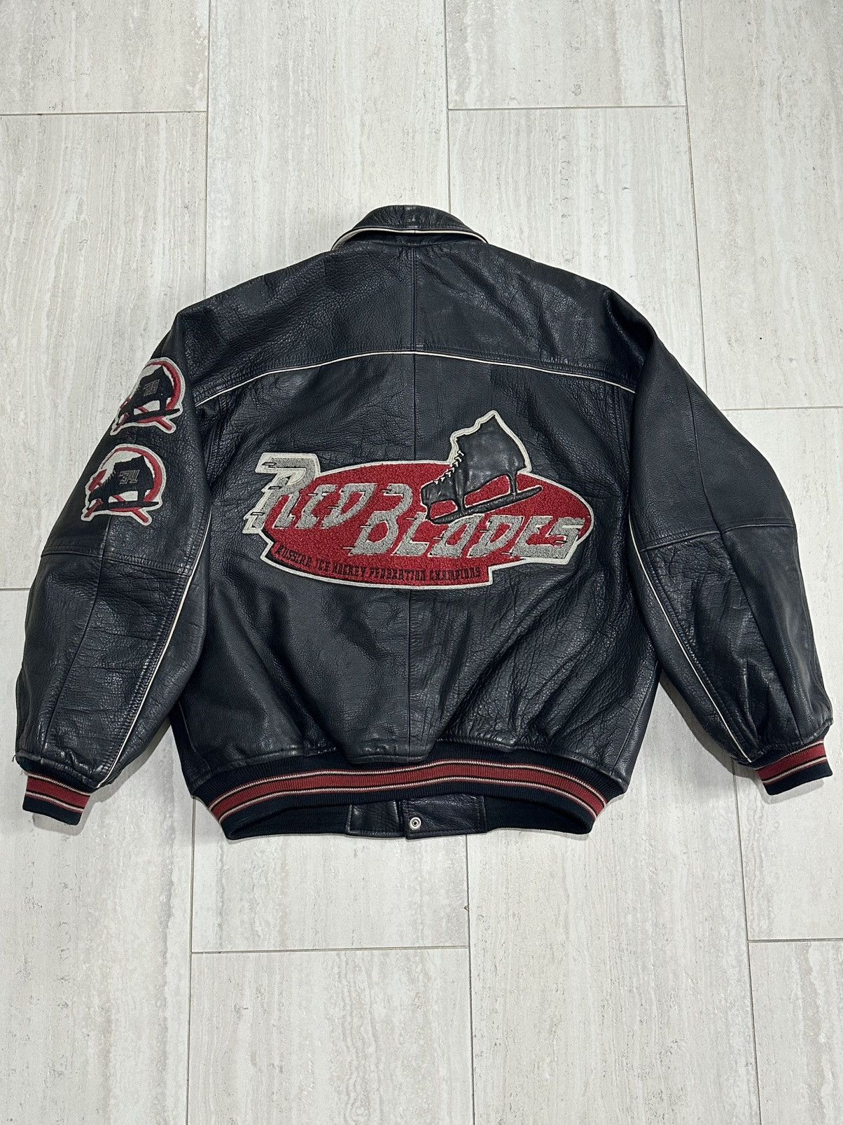 Avirex Avirex RARE Red Blades leather jacket | Grailed