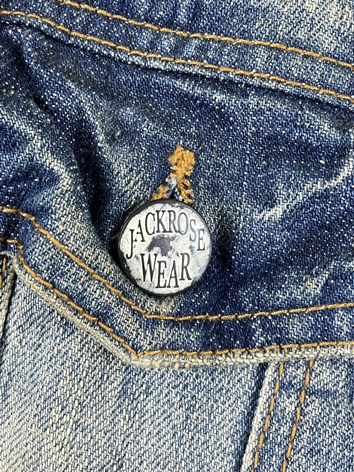 If Six Was Nine × Vintage VINTAGE JACKROSE PUNK Style Distressed Denim Jacket Size US M / EU 48-50 / 2 - 6 Thumbnail