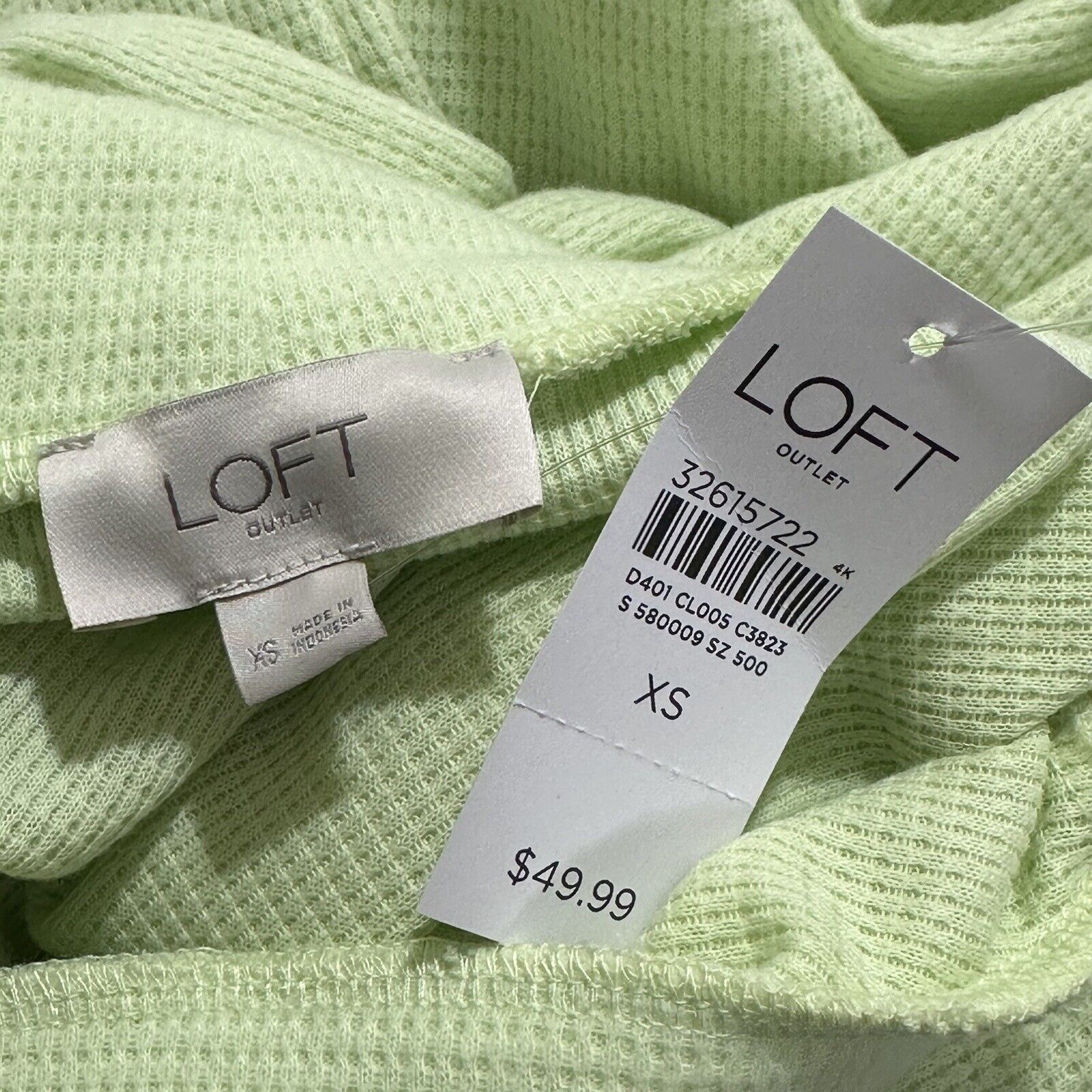 Loft LOFT Women's XS Lime Green Long Sleeve Mock Neck Sweater Size XS / US 0-2 / IT 36-38 - 3 Thumbnail