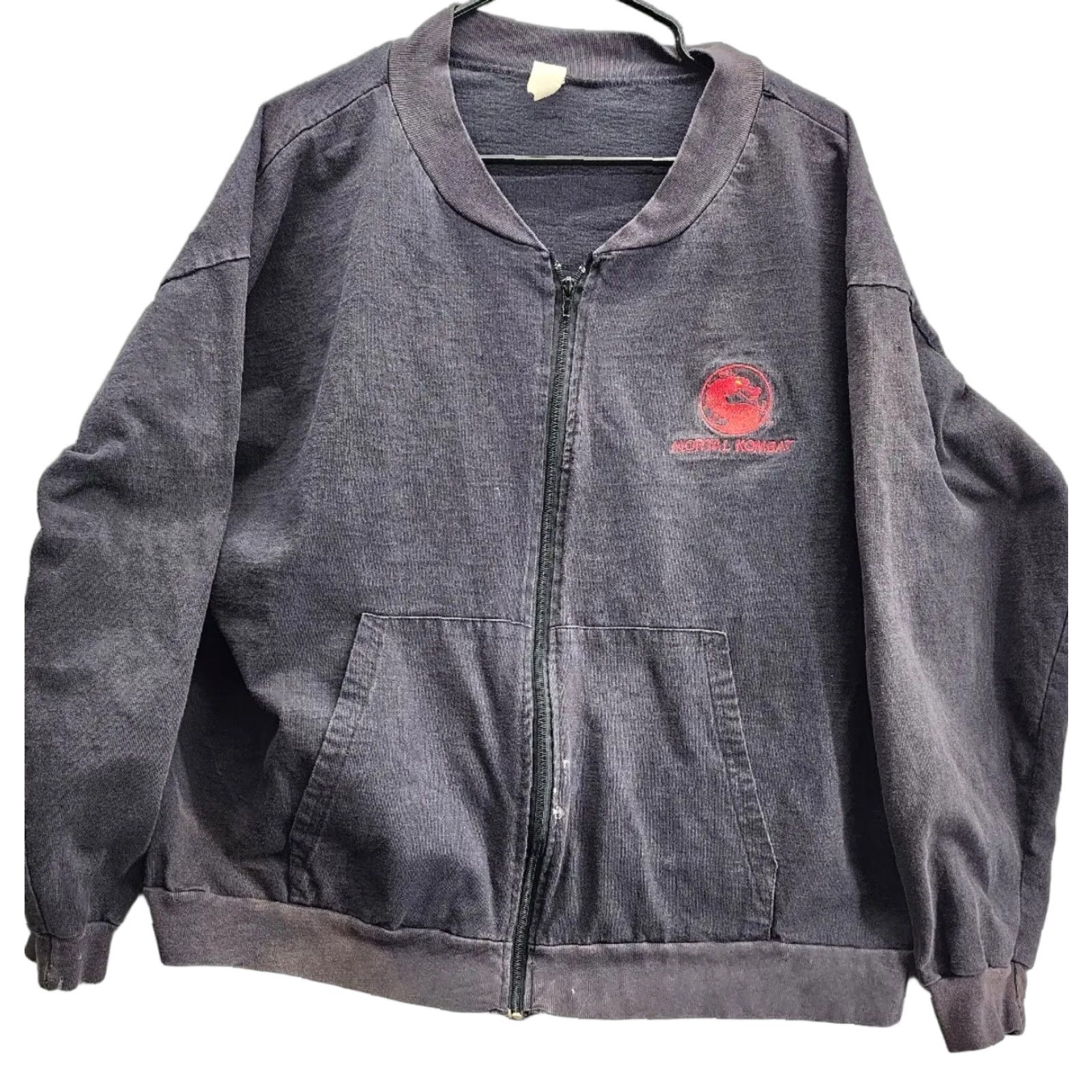 Thrasher VINTAGE Mortal Kombat Jacket Full Zip Black XL Unisex Adults Distressed Thrashed Windbreaker Size XL Men s Women s Size US XL / EU 56 / 4 - 1 Thumbnail