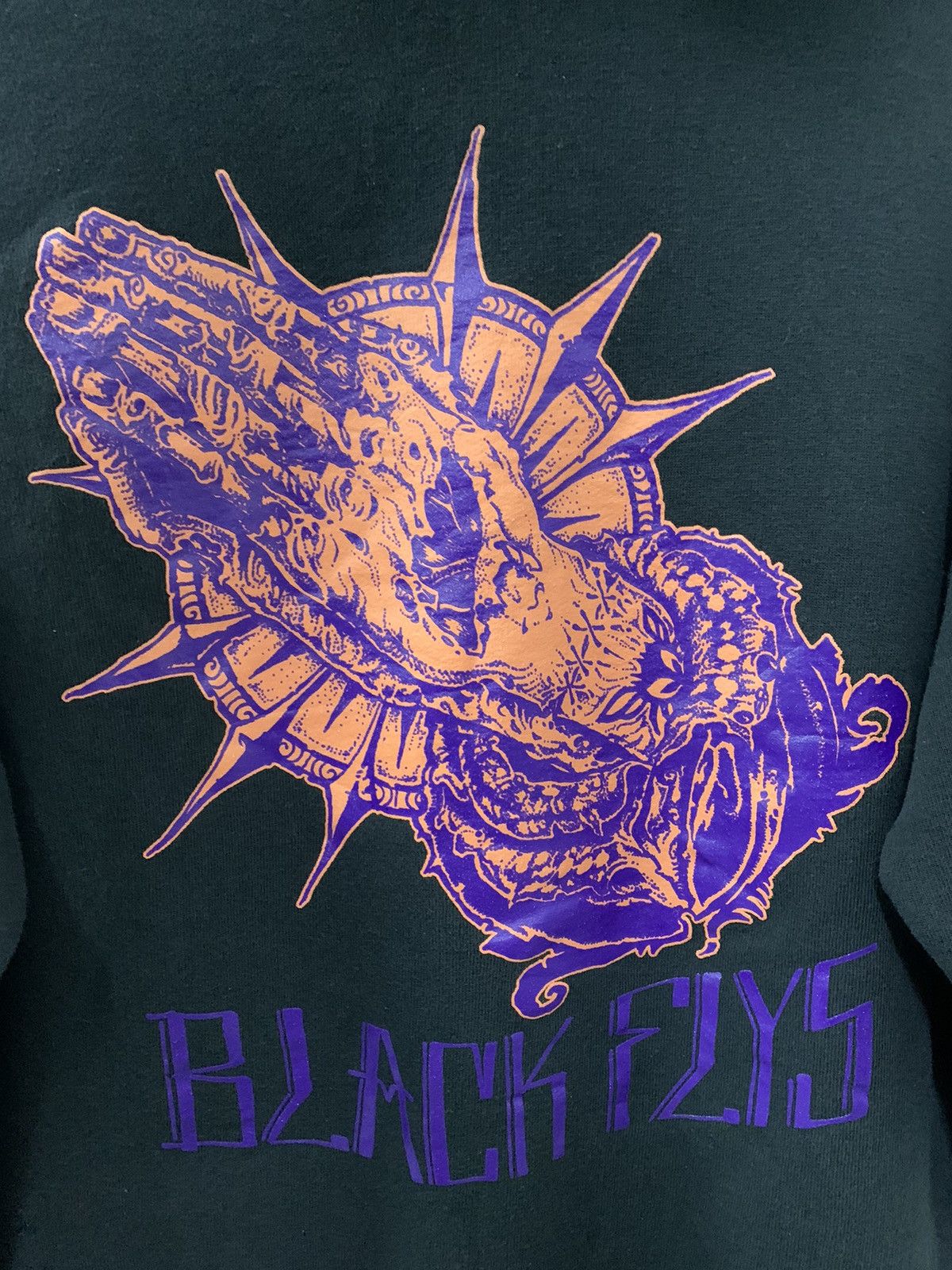 Japanese Brand BLACK FLYS Zipper Hoodie Big Back Print Size US M / EU 48-50 / 2 - 5 Thumbnail