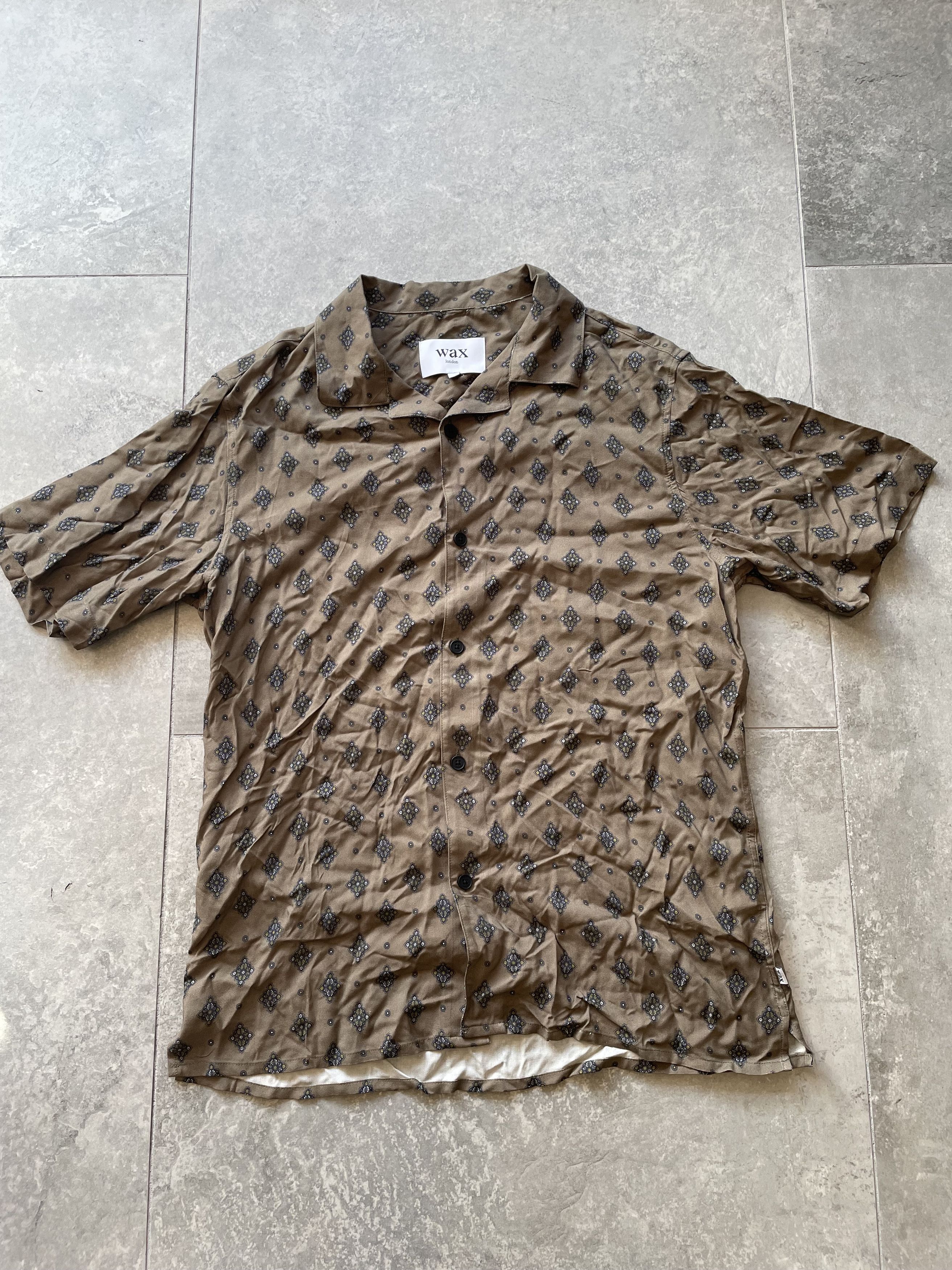 Wax London Wax London - Short Sleeve Shirt Tan Size US S / EU 44-46 / 1 - 1 Thumbnail