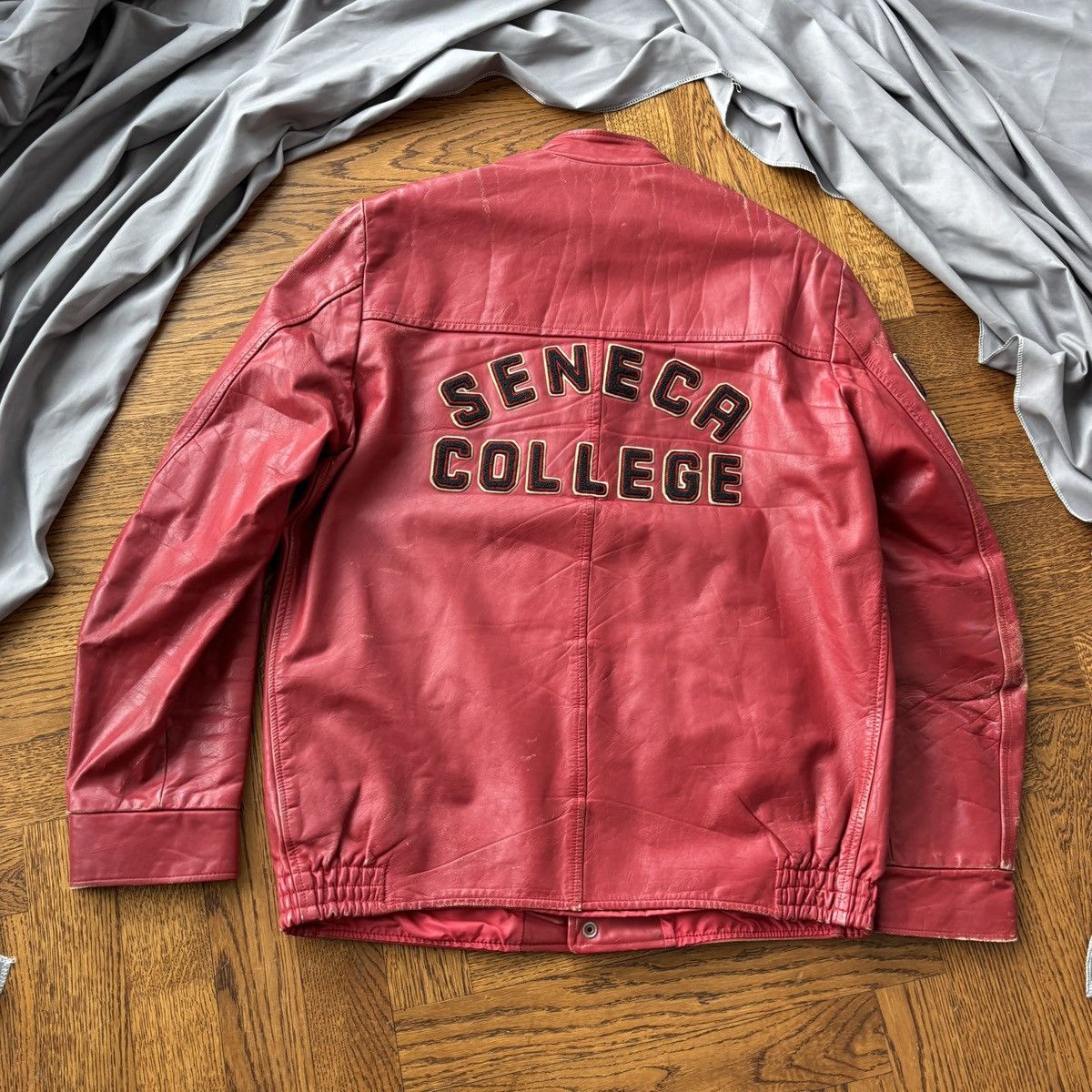 Vintage True Vintage Leather Jacket College Letterman 1960s 1970s Size US L / EU 52-54 / 3 - 13 Thumbnail