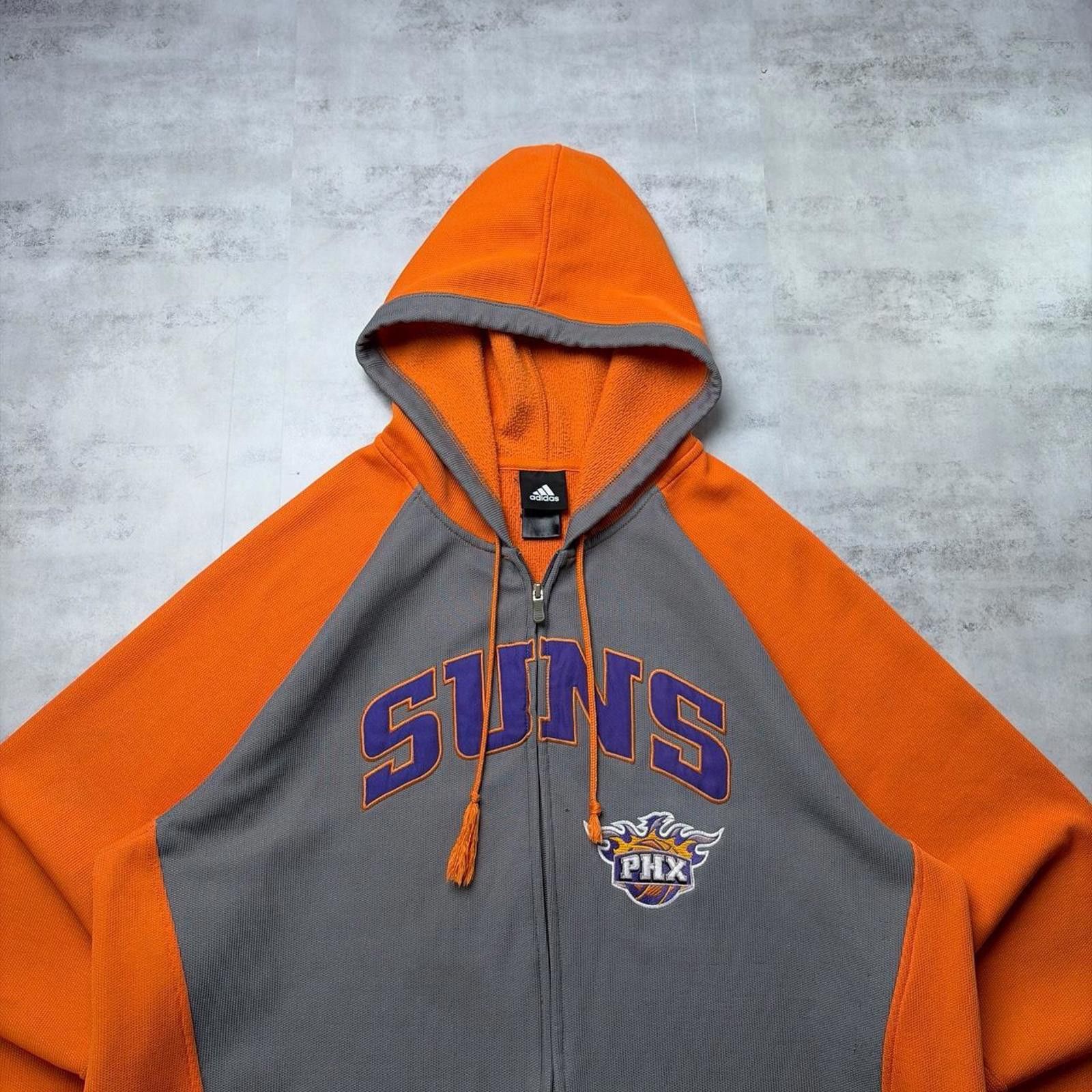 Adidas Y2K Orange Adidas NBA Phenix Suns Baggy Skater Zip Up Hoodie Size US XL / EU 56 / 4 - 2 Thumbnail