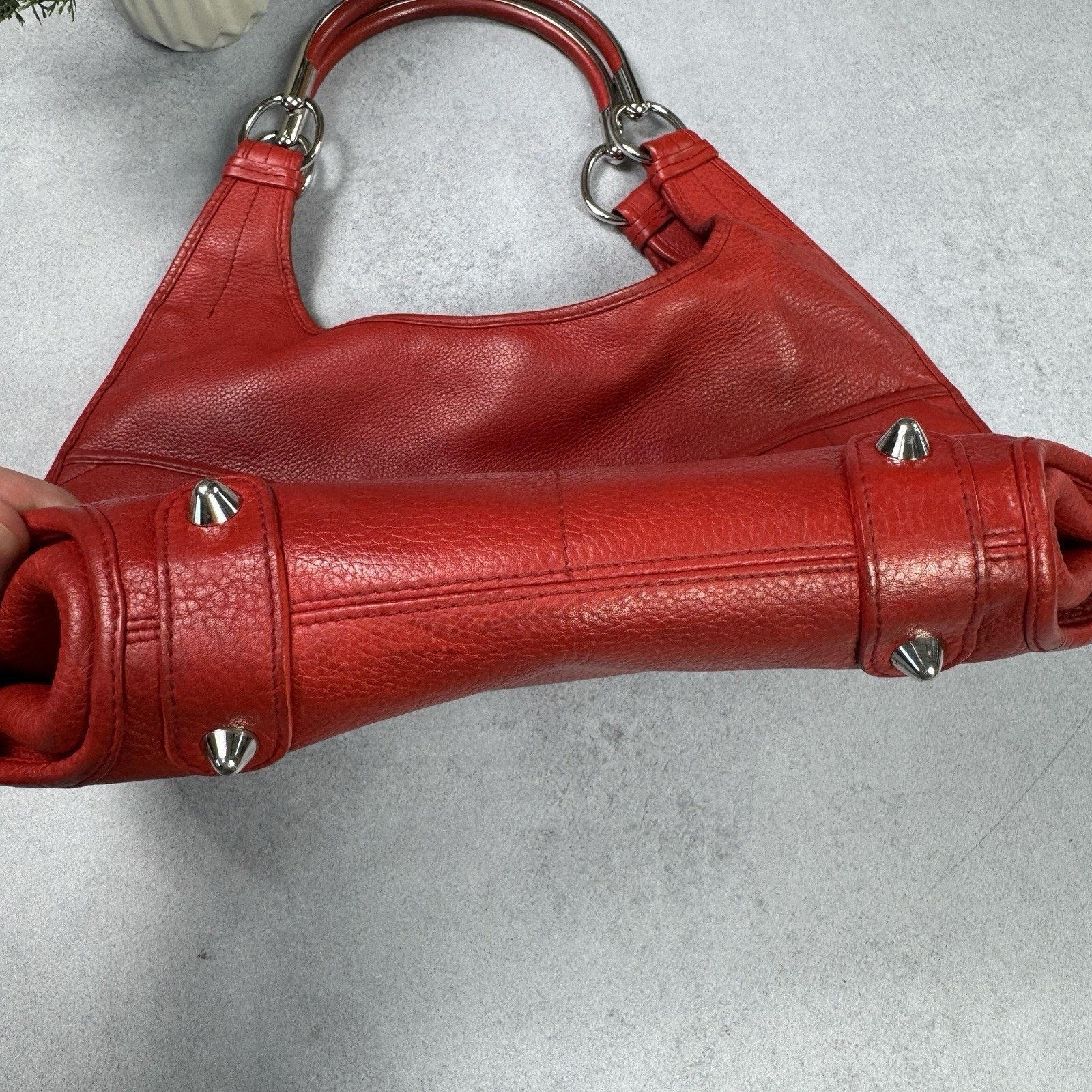 Christian Dior Red Leather Medium 61 Tote