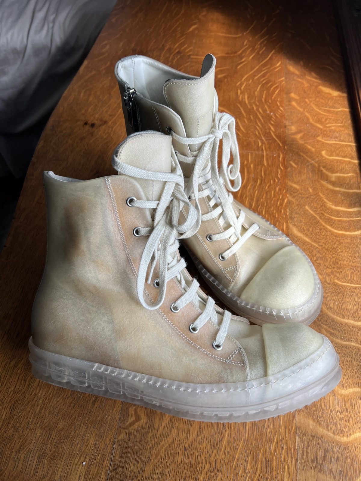 image of Ss23 Rick Owens Edfu Transparent Leather Ramones (43) Shoes, Men's (Size 10)