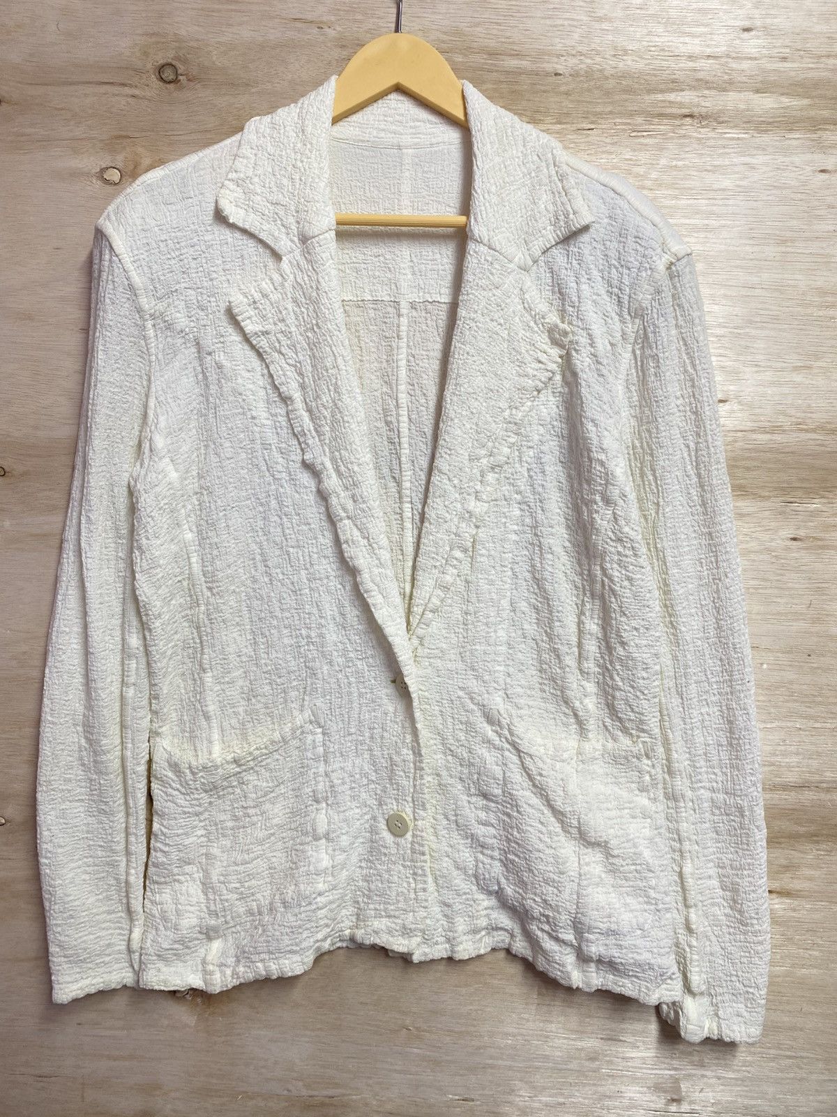 Issey Miyake vintage Issey Miyake Me Cauliflower stretch crinkle jacket Size US XL / EU 56 / 4 - 1 Thumbnail