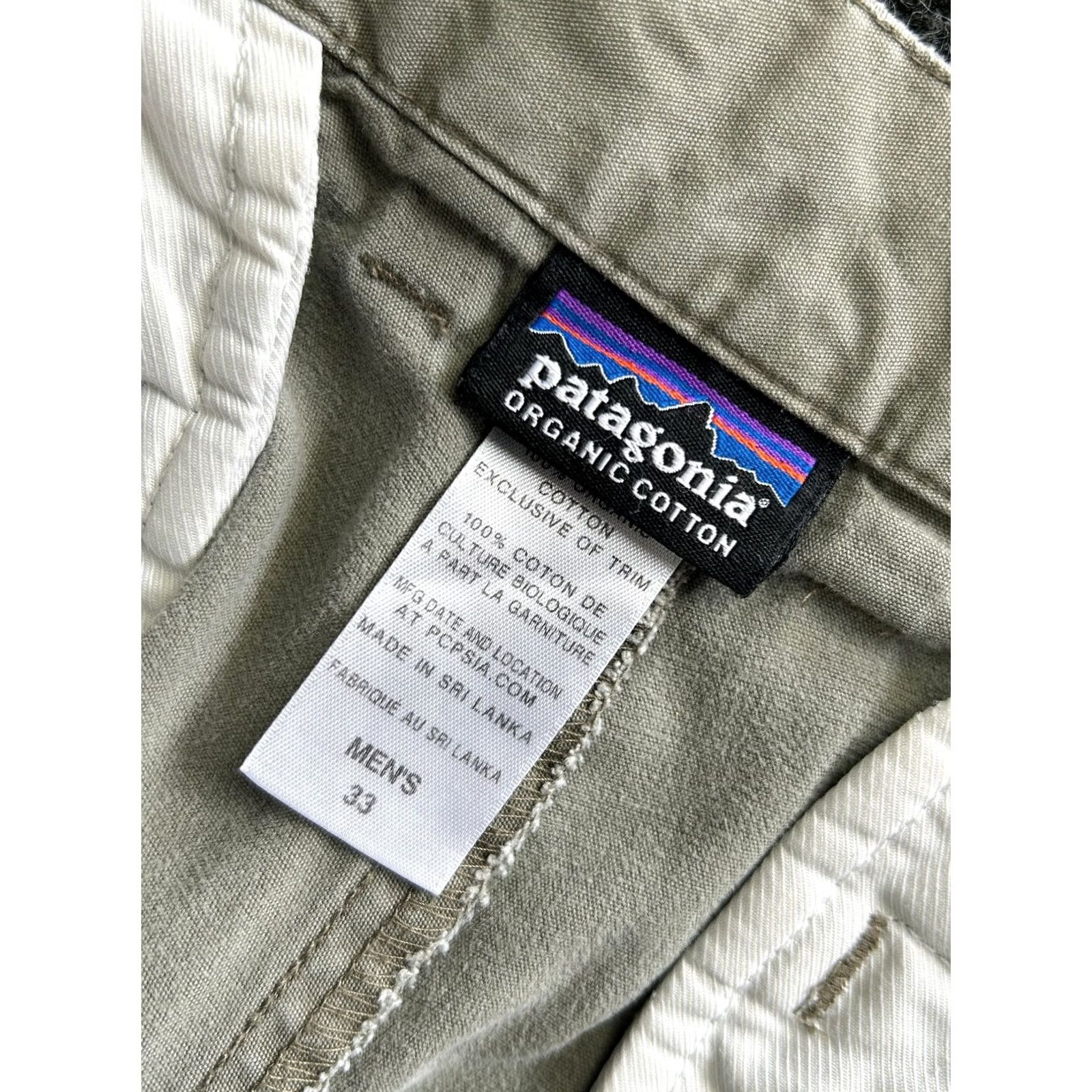 Patagonia VINTAGE Patagonia Men’s Chino Pants Green 33 Flat Front Organic Cotton Outdoor Size US 33 - 3 Thumbnail