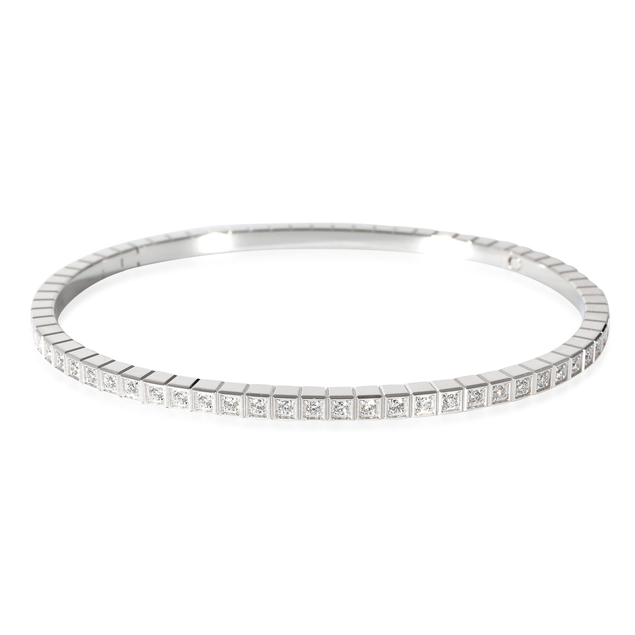 image of Chopard Ice Cube Eternity Diamond Bracelet In 18K White Gold 0.64 Ctw, Women's