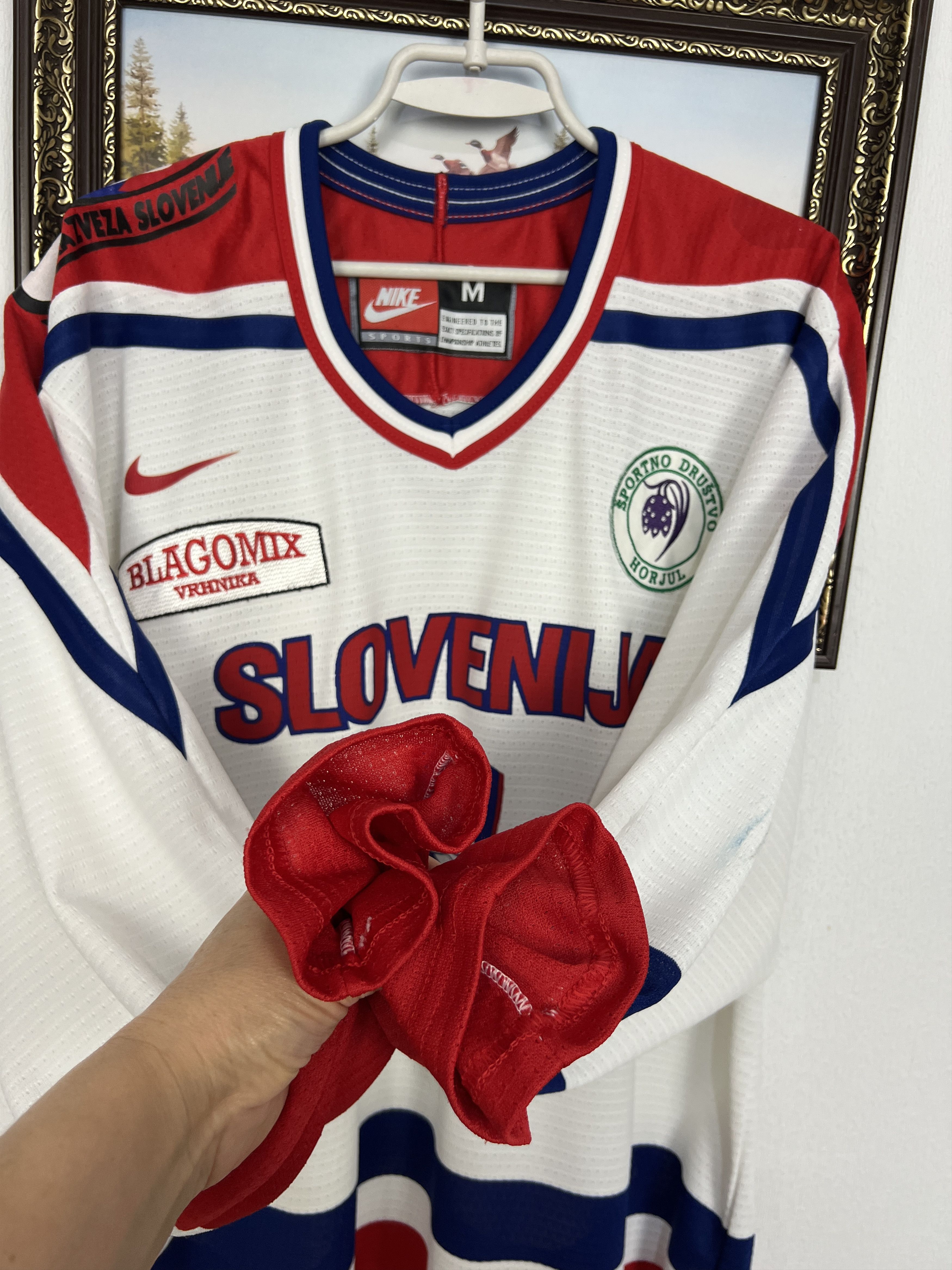 Nike Nike Slovenia Ice Hockey Match Worn Jersey National Trikot Size US M / EU 48-50 / 2 - 6 Thumbnail