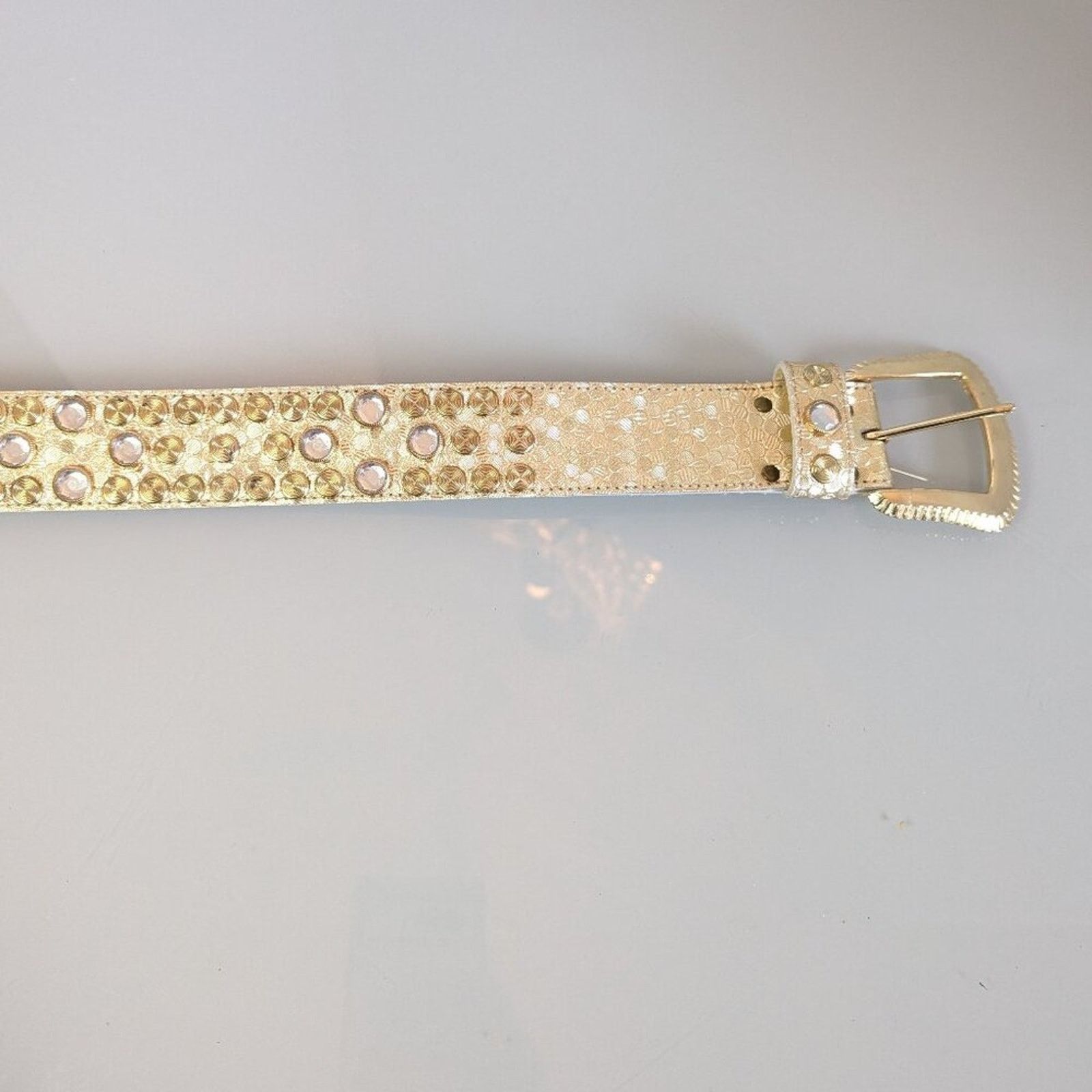 Vintage The Icing Vintage 90's Gold Studded Belt Metallic Rhinestone Size ONE SIZE - 2 Thumbnail