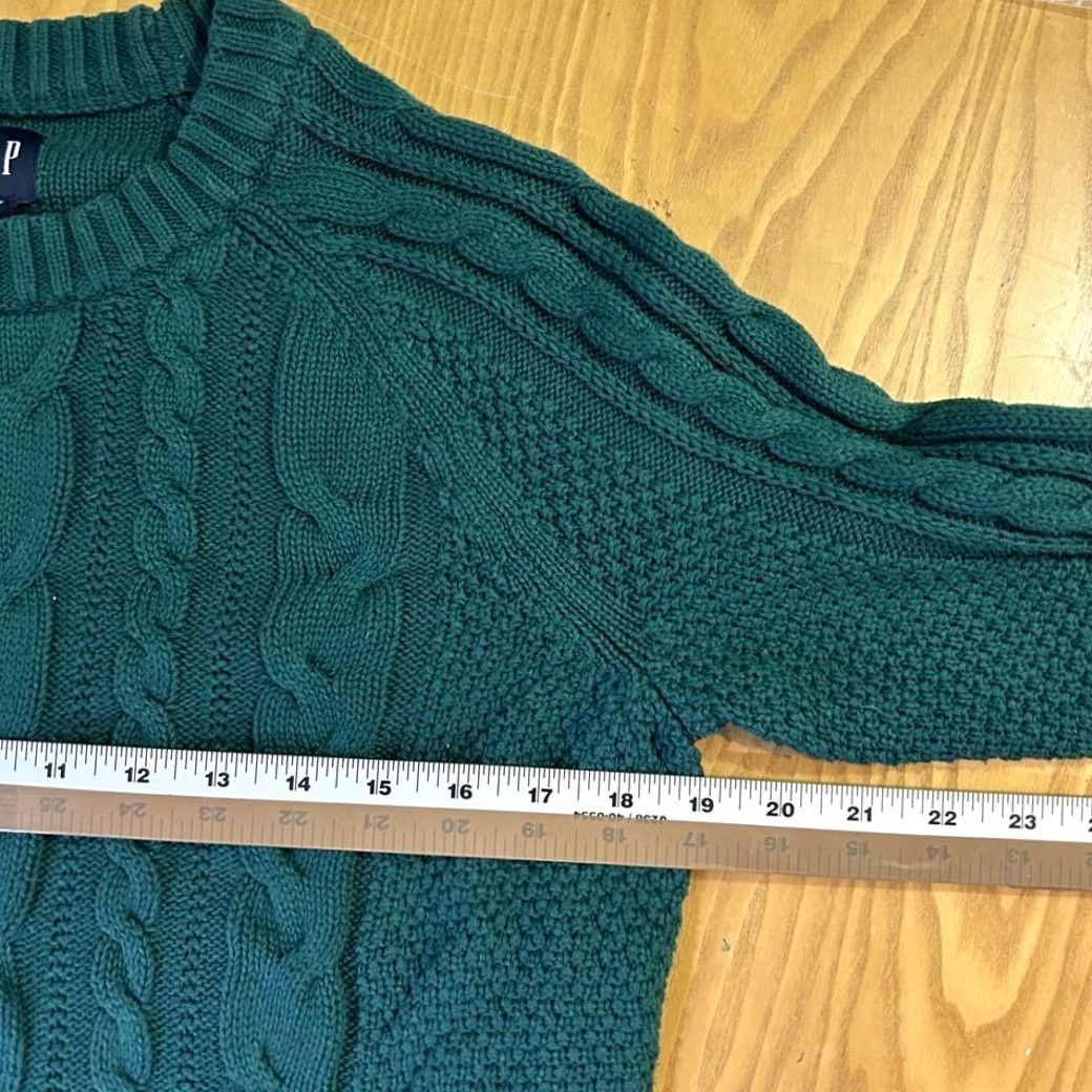 Gap GAP Forest Green Cable Knit Sweater Crew Neck Winter Pullover Womens Small Size S / US 4 / IT 40 - 7 Thumbnail