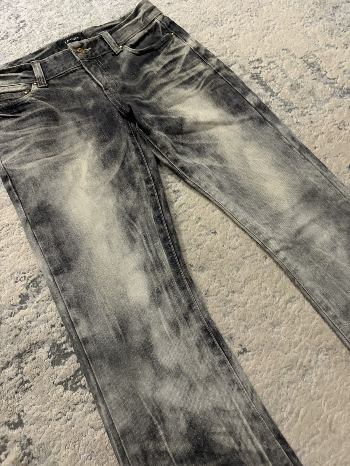 Japanese Brand La Gate - Bleach Washed Grey Denim Bootcut Jeans Size US 32 / EU 48 - 4 Thumbnail