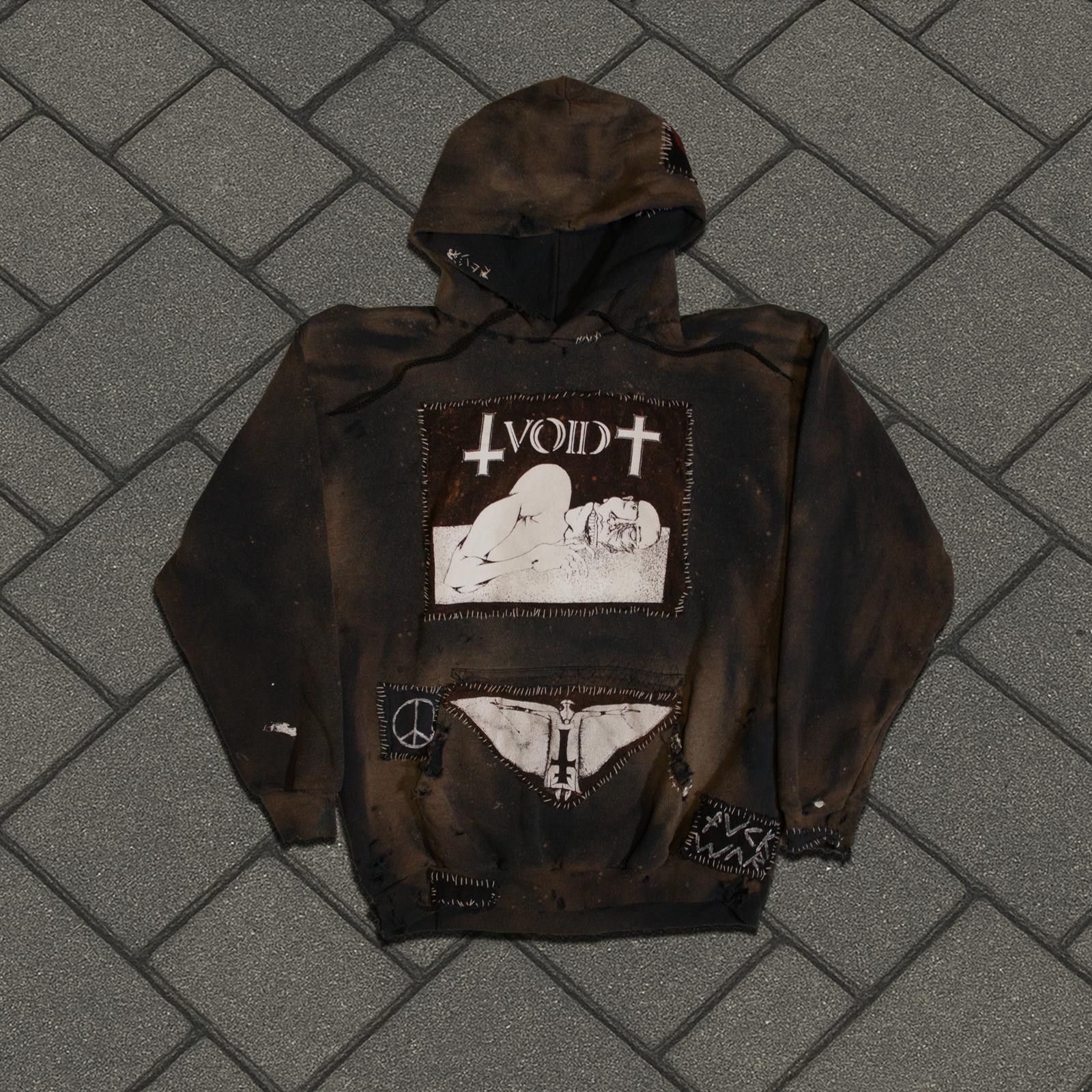 Vintage Thrashed Punk Patchwork Hoodie Size US M / EU 48-50 / 2 - 1 Thumbnail