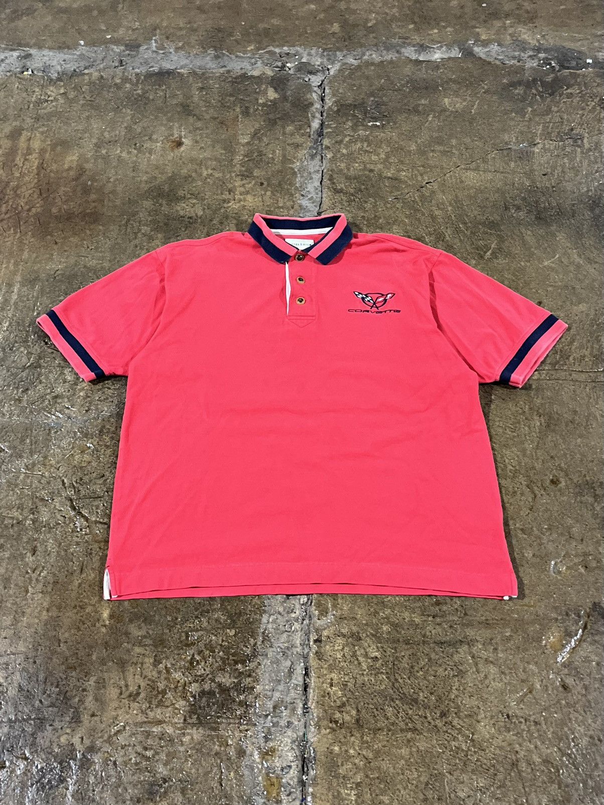 Chevrolet × Vintage Crazy Vintage Corvette Embroidered Logo Polo Tee Shirt Size US XL / EU 56 / 4 - 2 Thumbnail
