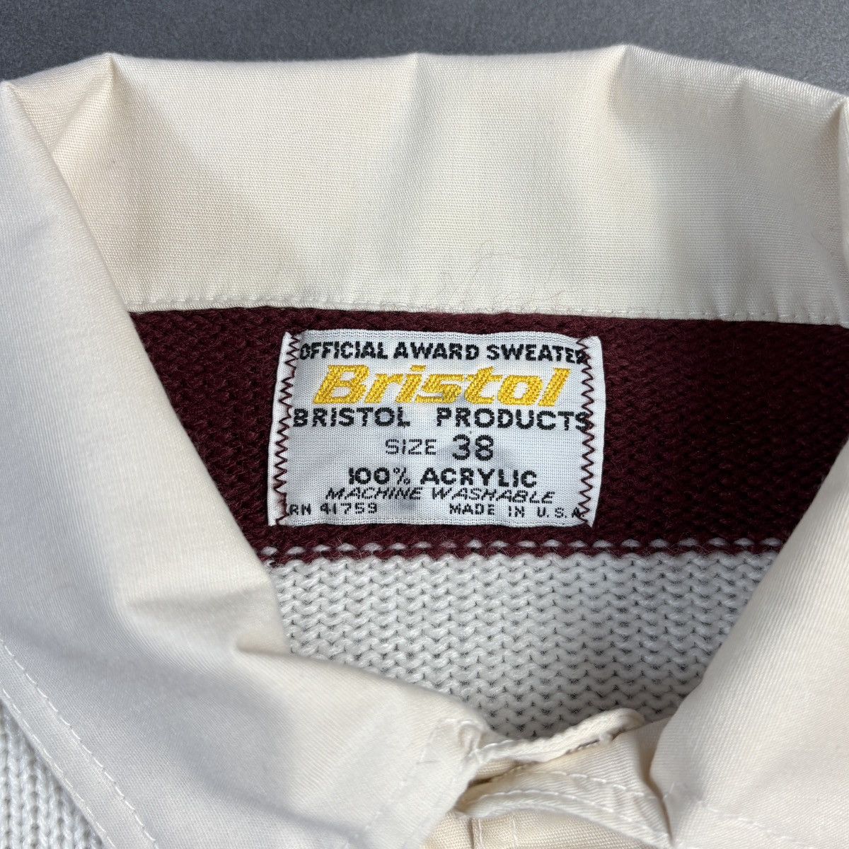 Bristol Studios × Vintage VIntage Bristol Knit Polo Sweater 1960s 1970s Rugby Stripe Size US S / EU 44-46 / 1 - 4 Thumbnail