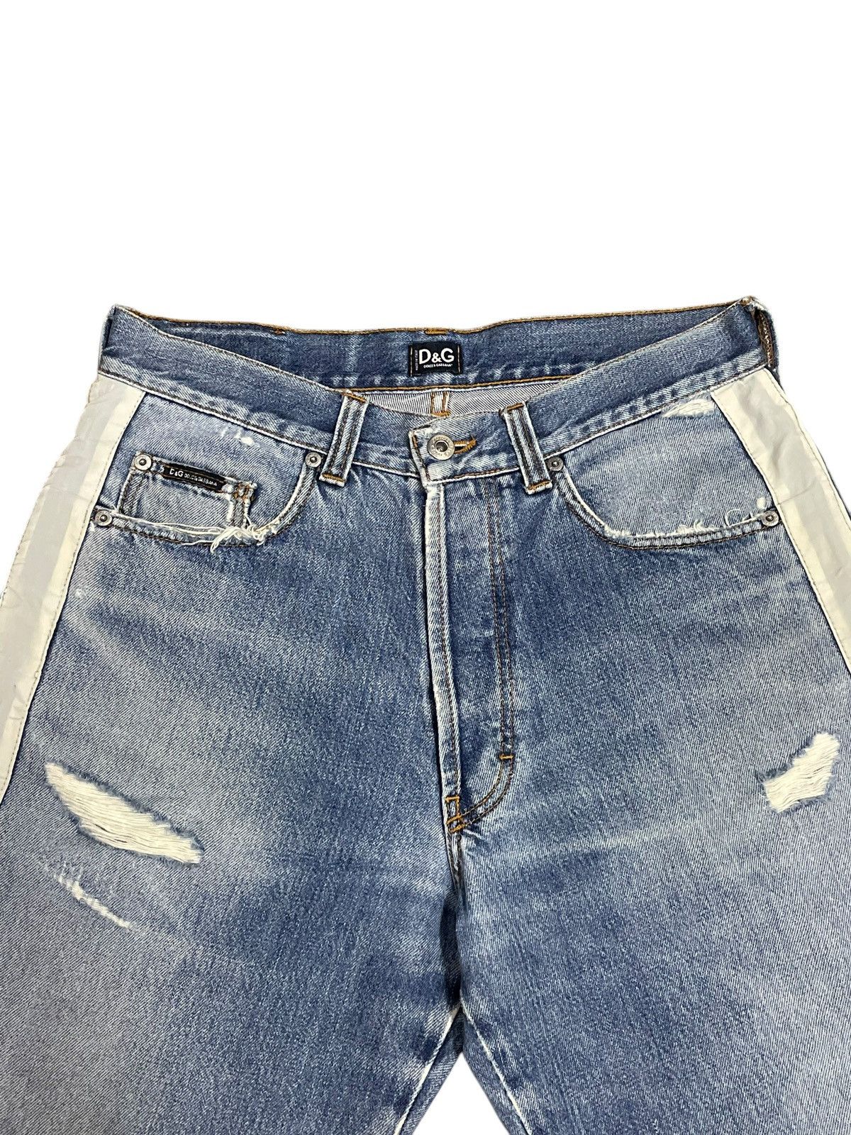 Dolce & Gabbana Vintage Y2K Dolce & Gabbana Distressed Side Tape Short Jeans Size US 32 / EU 48 - 2 Thumbnail