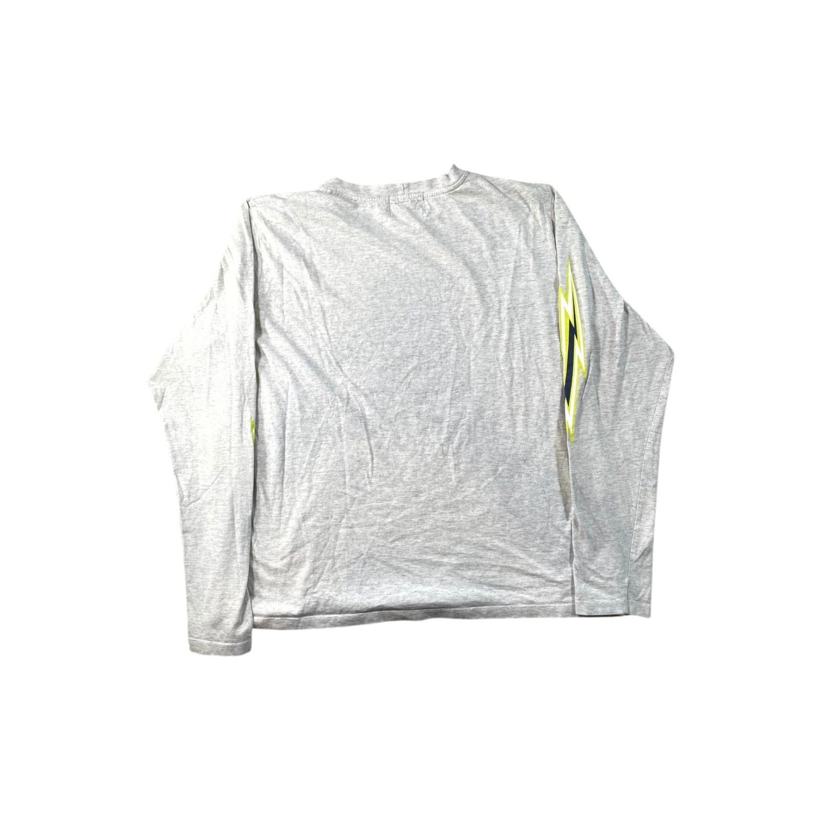 Eric Emanuel Eric Emanuel "Thunderbolt" Long Sleeve Grey & Lime T shirt Size US XXL / EU 58 / 5 - 2 Thumbnail