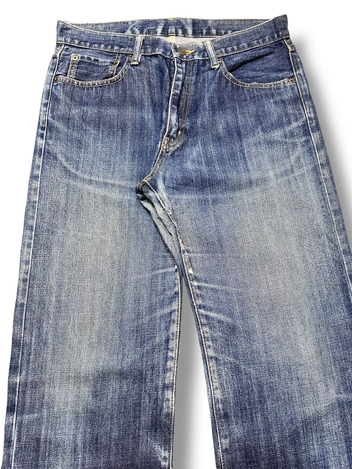 Japanese Brand Vintage Uniqlo Distressed Baggy Loose Style Jeans With Faded Size US 32 / EU 48 - 4 Thumbnail