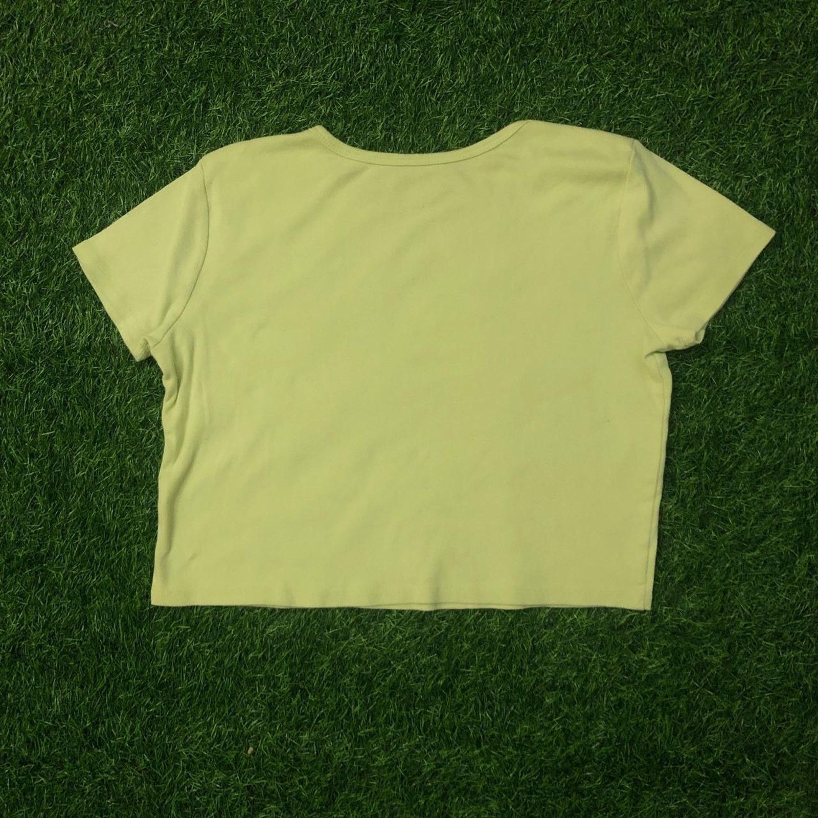 Other Women’s Green Panda/Mushroom Graphic Crop Top Size L / US 10 / IT 46 - 2 Thumbnail