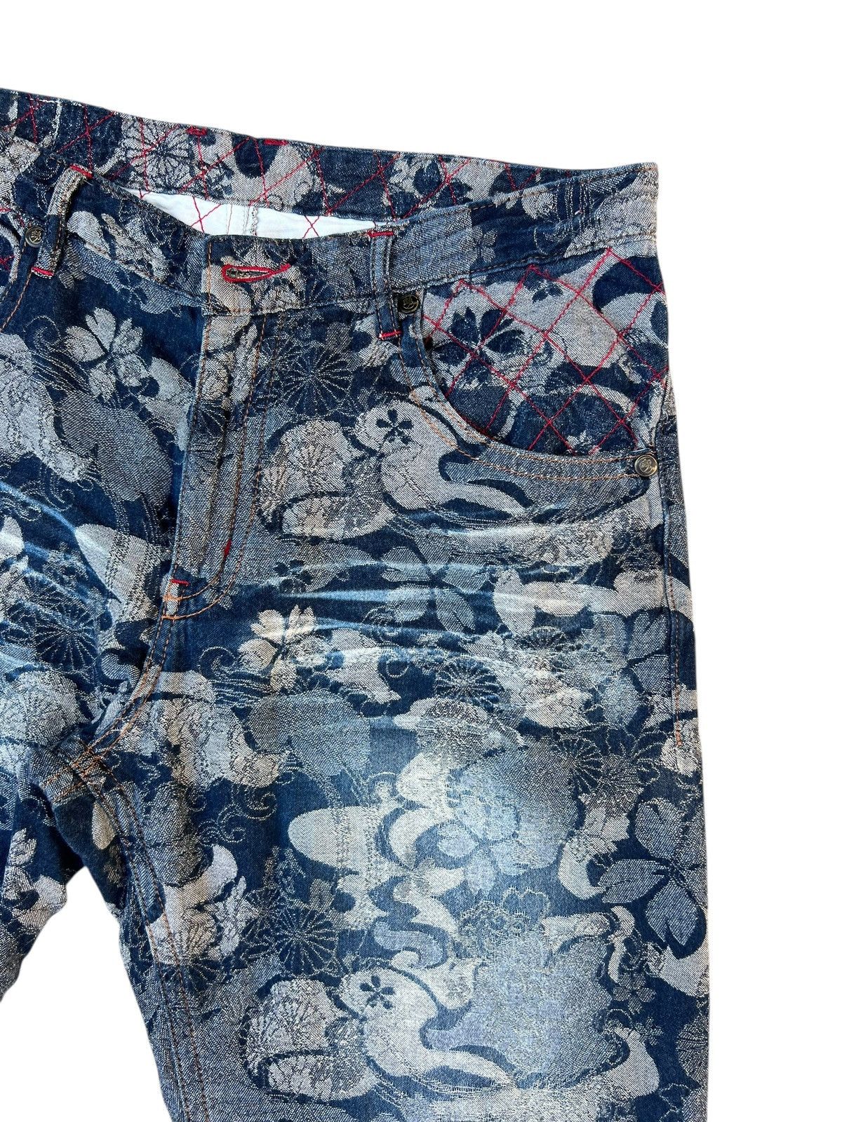 Japanese Brand Nishiki Oriental Brand Japan Embroidery Denim Short Pant Size US 35 - 10 Thumbnail