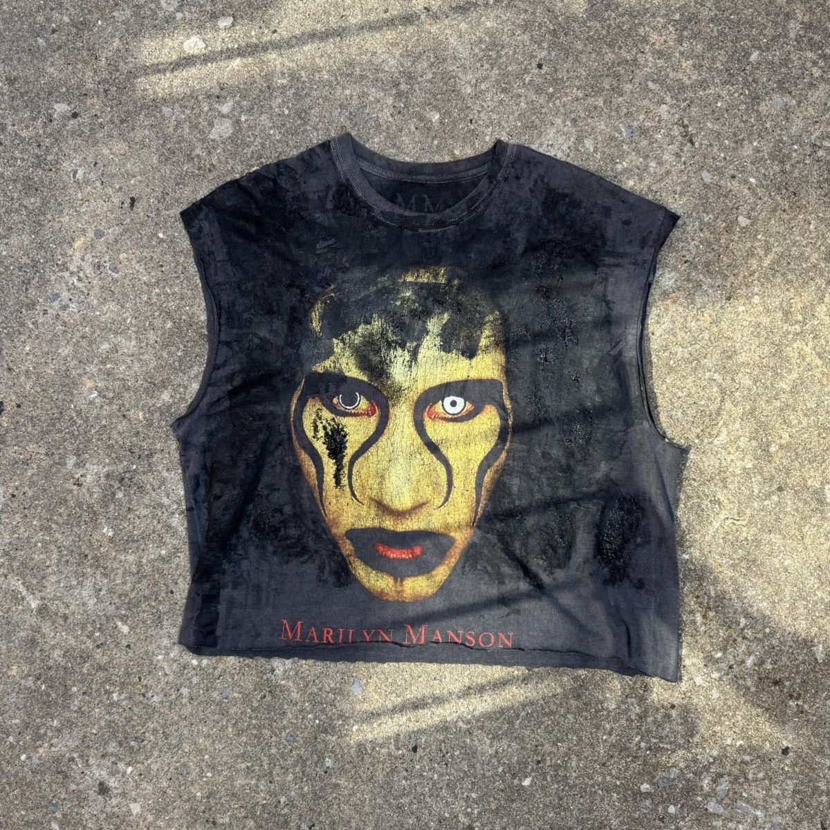 Vintage Marilyn Manson Thrashed Tank Size US XL / EU 56 / 4 - 1 Thumbnail