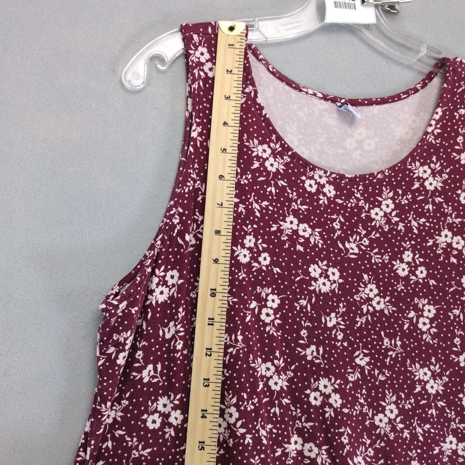 Old Navy Old Navy Burgundy Floral Tank Dress Sz XL Stretch Flowy Size XL / US 12-14 / IT 48-50 - 8 Thumbnail