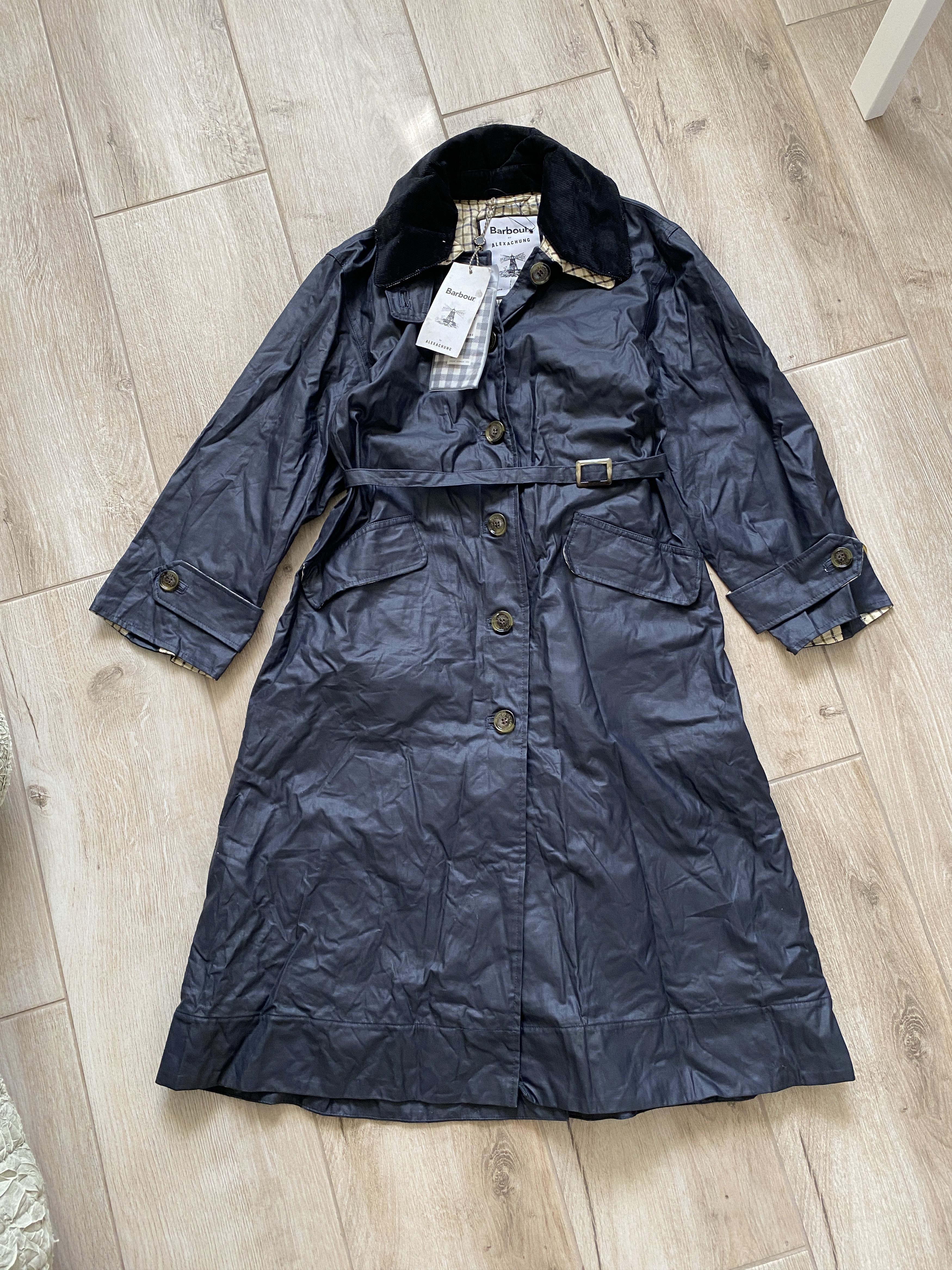 Barbour Barbour x ALEXACHUNG Mildred Casual Waxed Coat Size S / US 4 / IT 40 - 3 Thumbnail