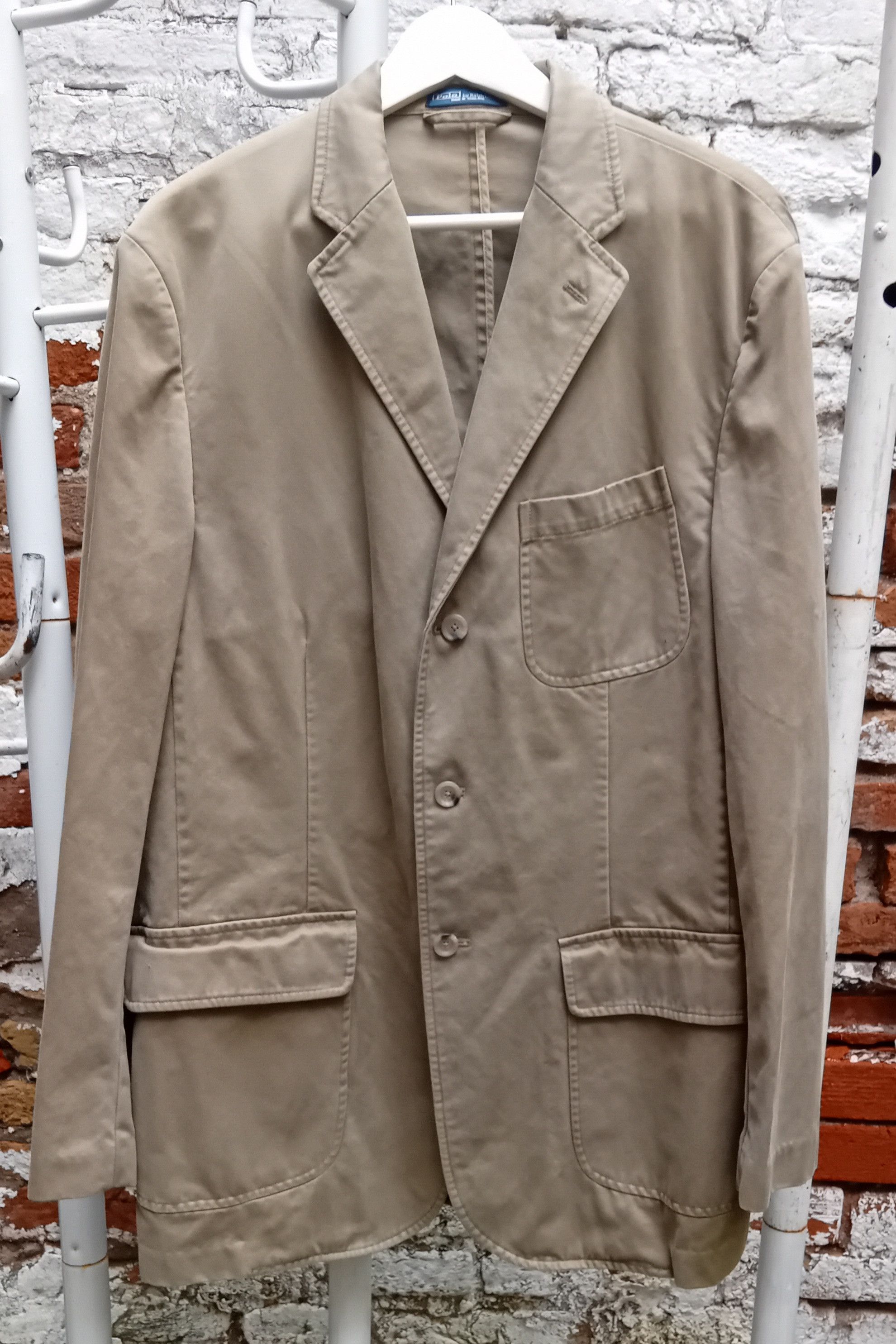 Vintage Polo Ralph Lauren Beige Cotton Blazer (L)