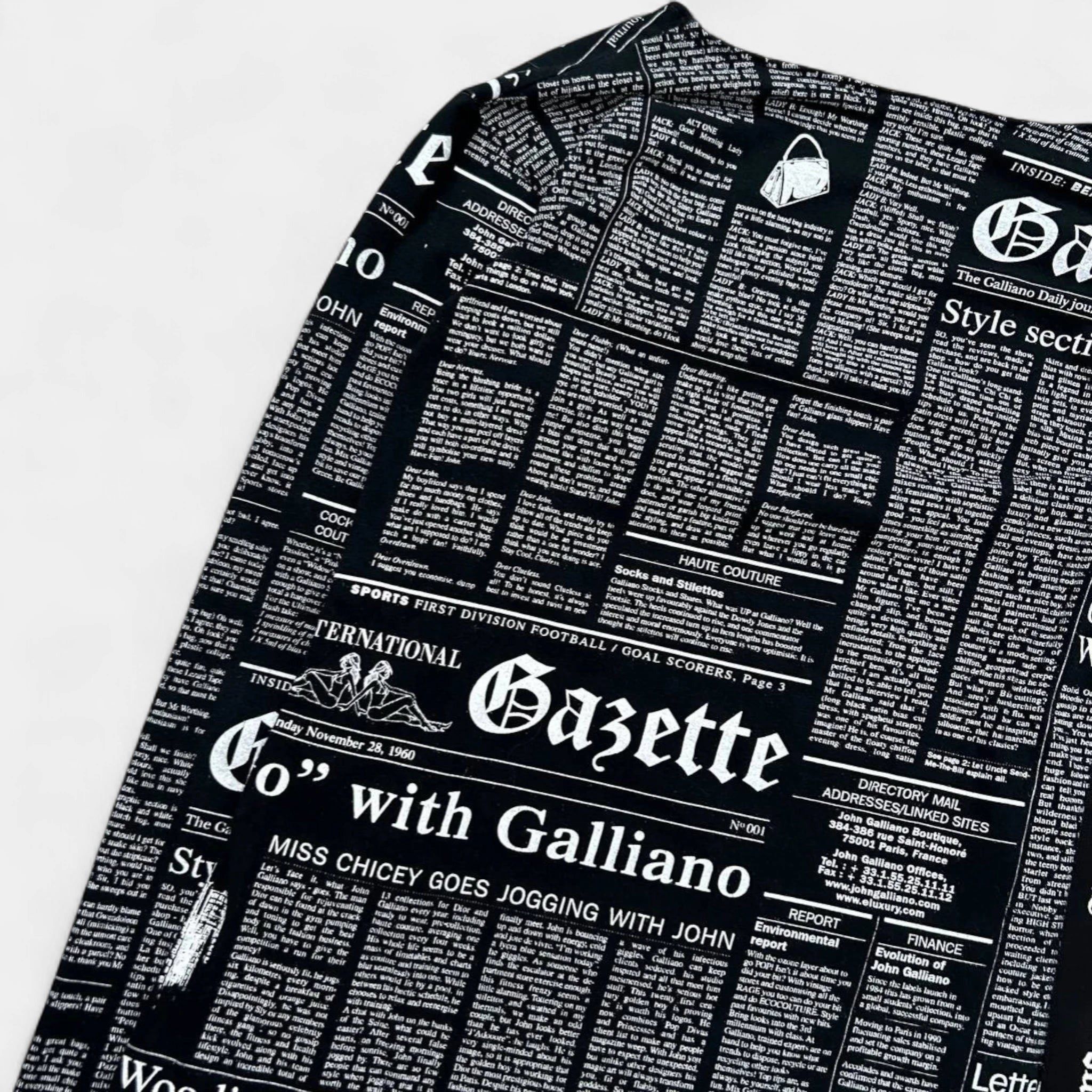 John Galliano Galliano "Gazette" Newspaper Print V-neck Longsleeve Size M / US 6-8 / IT 42-44 - 6 Thumbnail