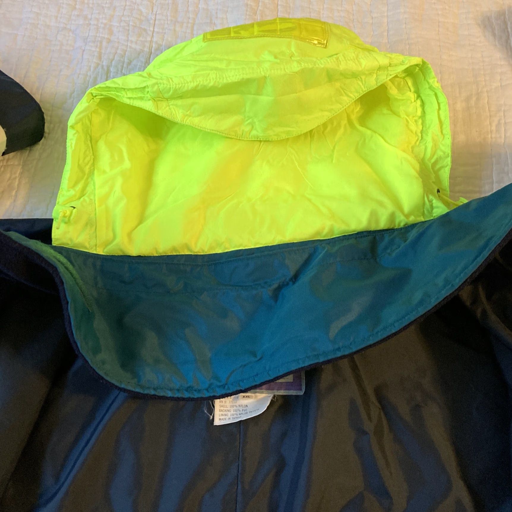 Nautica VINTAGE PRO RAINER Nautical Jacket Coat 2XL Teal Turquoise Ivory Full Zip Hooded Insulated Pockets Navy Coast Pattern: Solid Men Jackets Size US XXL / EU 58 / 5 - 8 Thumbnail