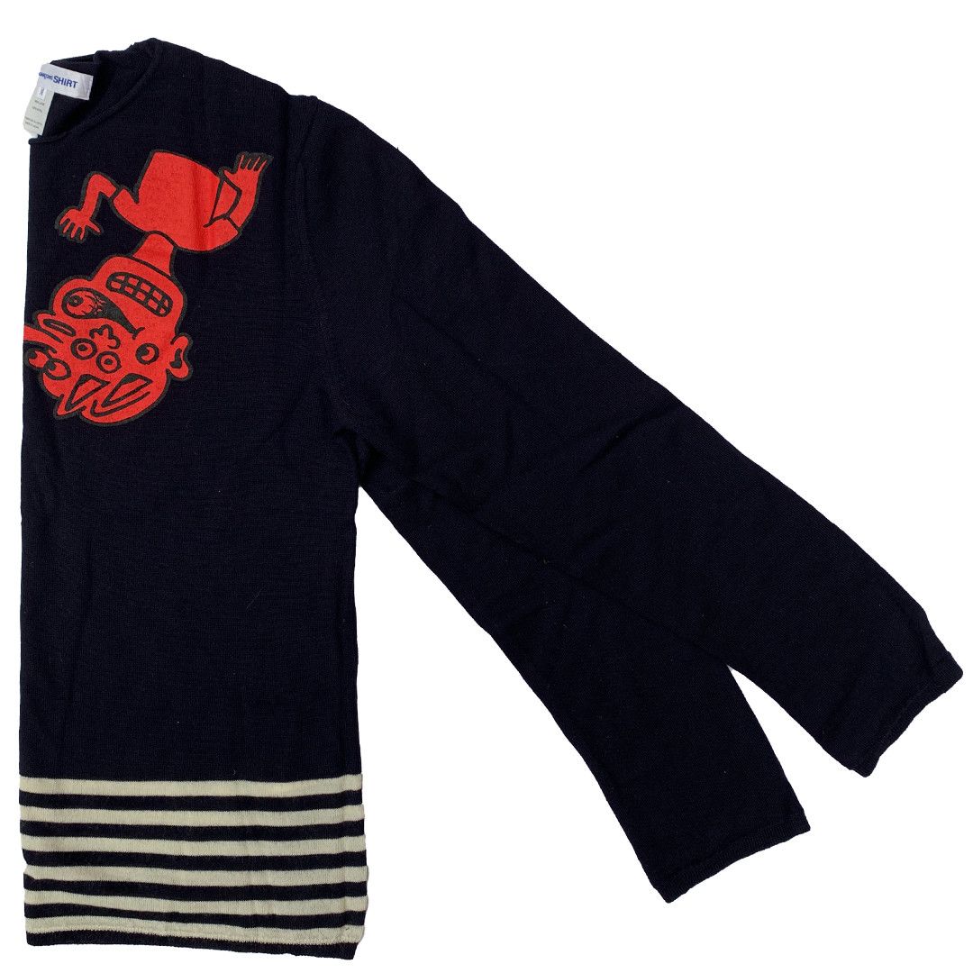 Comme des Garcons SHIRT Comme des Garcons Shirt CDG - Red Face Knit Jumper - M Size US M / EU 48-50 / 2 - 2 Thumbnail