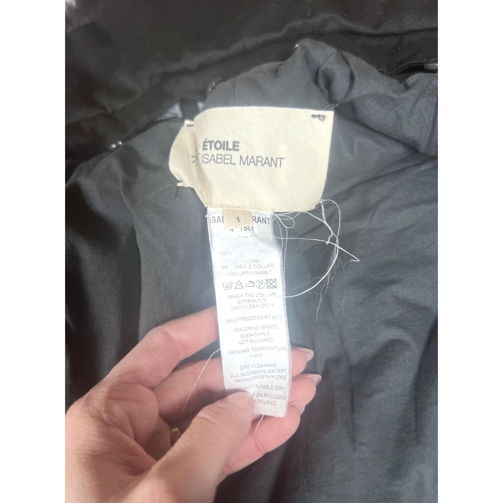 Vintage VINTAGE Isabel Marant Etoile Coat Womens 1 Black Fur Trim Hooded Canvas Parka Insulated Size XS / US 0-2 / IT 36-38 - 3 Thumbnail