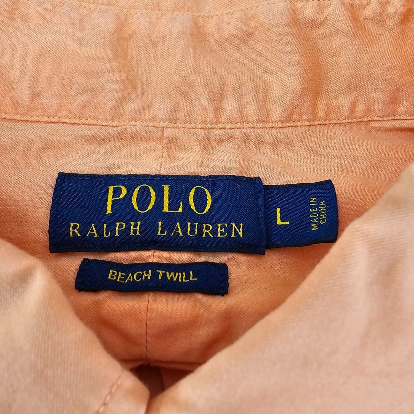 Polo Ralph Lauren Polo Ralph Lauren Shirt Mens Large Orange Beach Twill Stretch Long Sleeve Pony Size US L / EU 52-54 / 3 - 4 Thumbnail