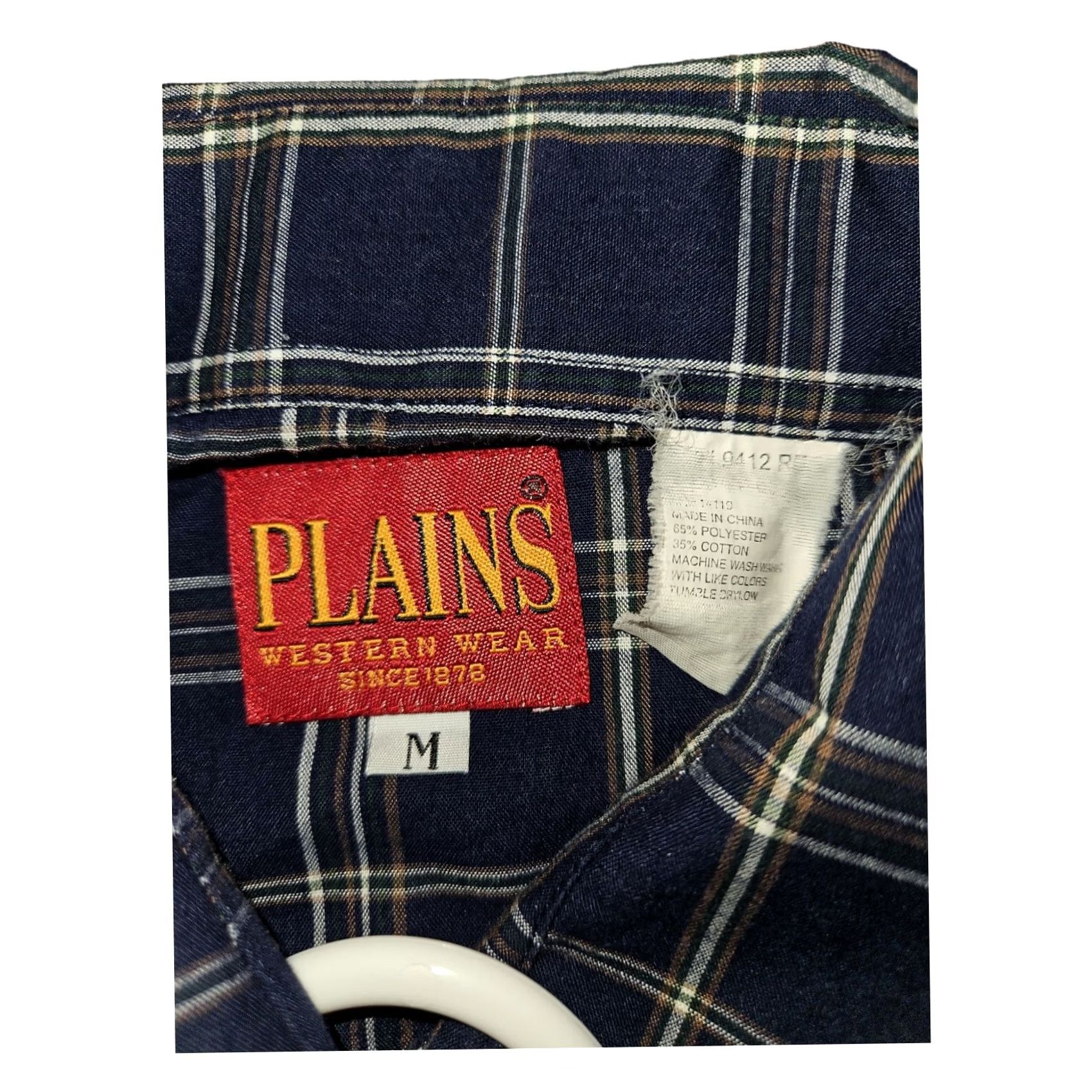 Vintage VINTAGE Plains Western Wear Pearl Snap Medium Men's Blue Plaid Western Cowboy Classic Size US M / EU 48-50 / 2 - 2 Thumbnail