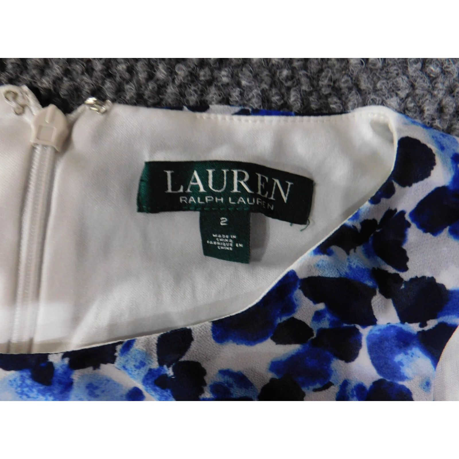 Ralph Lauren Lauren Ralph Lauren Dress Womens 2 Blue Floral Sleeveless A-Line Lined Knee Length Party Cocktail Mini Shift Dress 90s? Size XS / US 0-2 / IT 36-38 - 6 Thumbnail