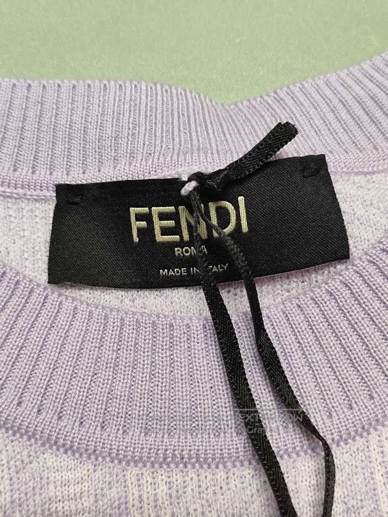 Fendi Fendi Purple monogram full print short-sleeve sweater Size L / US 10 / IT 46 - 3 Thumbnail