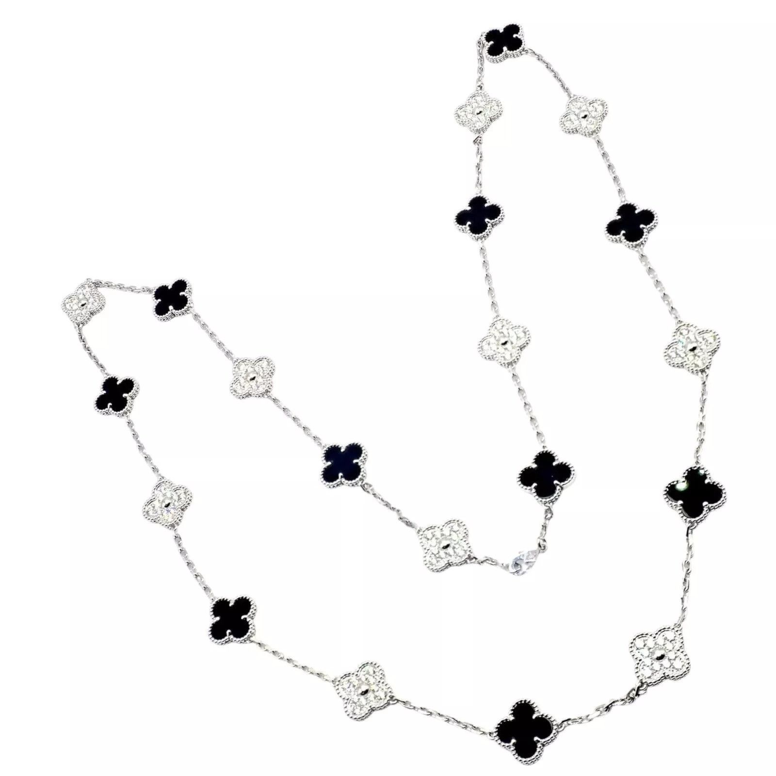 Van Cleef & Arpels Van Cleef & Arpels 18k 20 Motif Alhambra Diamond Necklace Size ONE SIZE - 1 Thumbnail