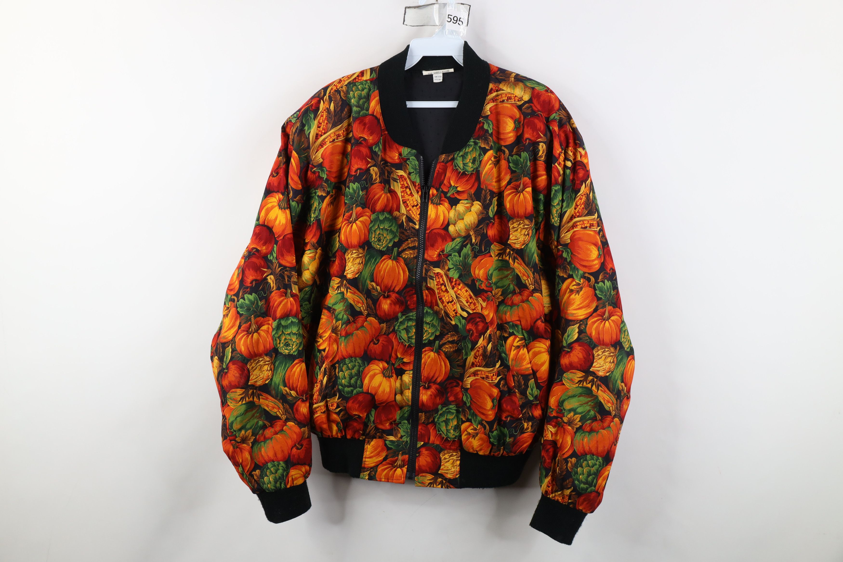 Vintage Vintage 90s Streetwear Pumpkin Corn Full Zip Bomber Jacket Size ONE SIZE - 1 Thumbnail