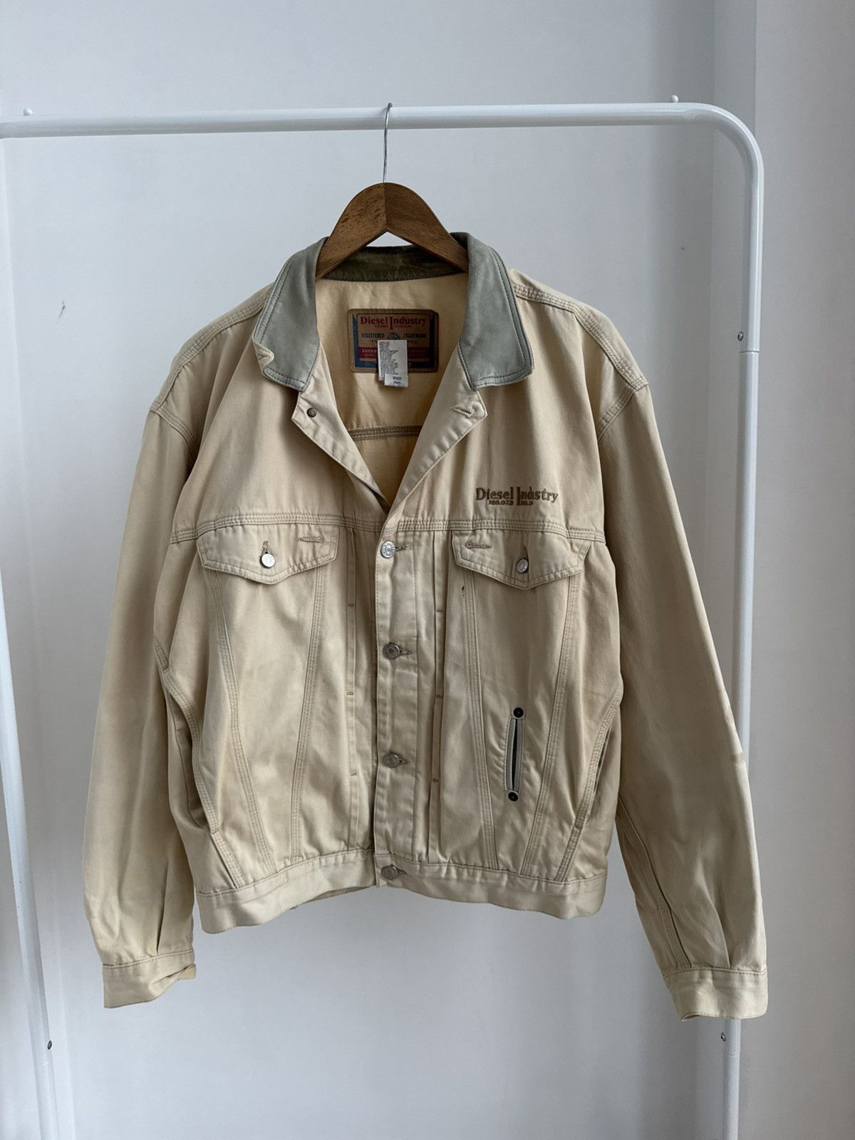 Diesel Vintage Diesel 90s Workwear Beige Utility Canvas Button-Up Size US L / EU 52-54 / 3 - 2 Thumbnail