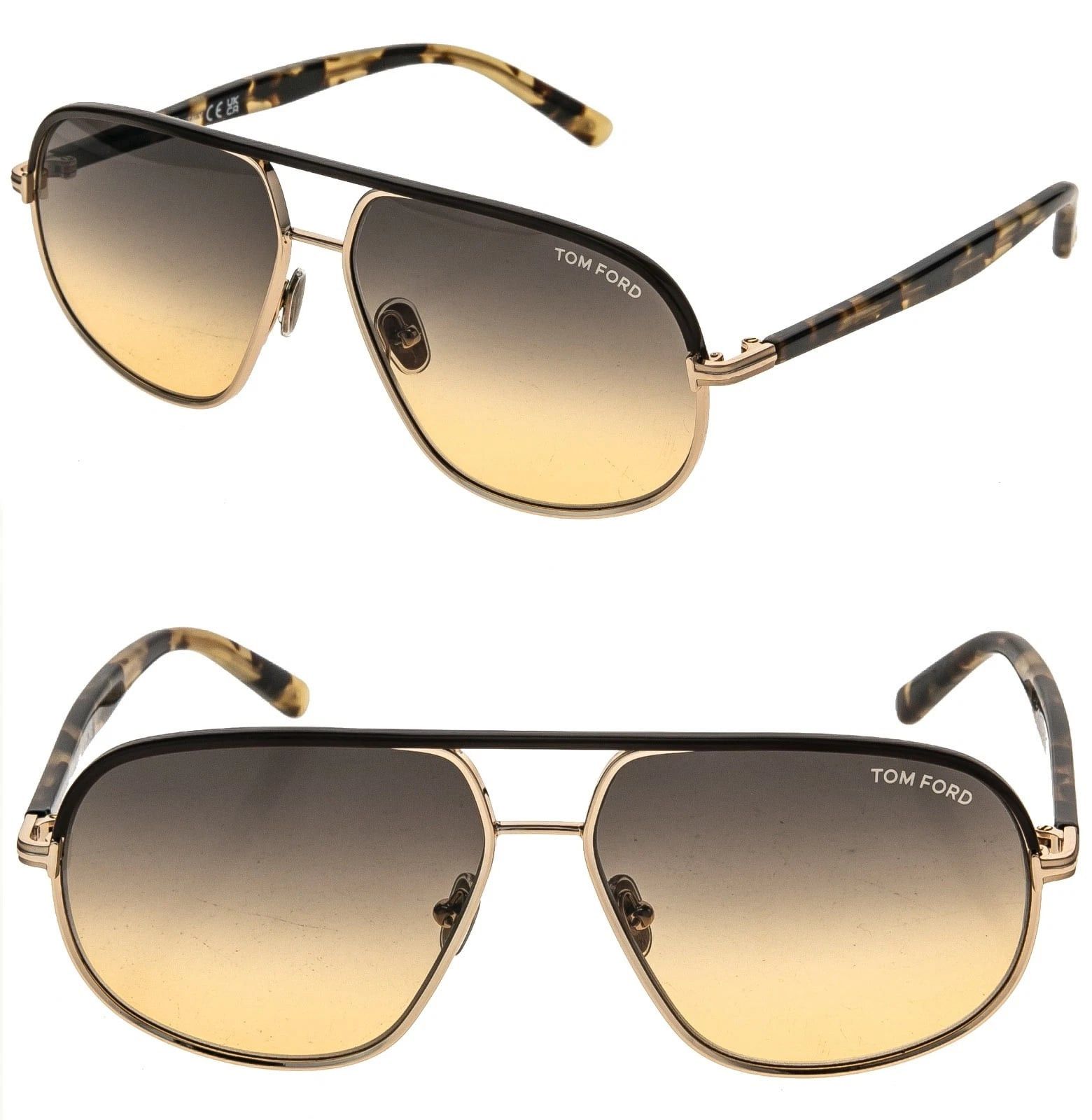 TOM FORD MAXWELL TF1019 28F Brown Aviator Sunglass 1019
