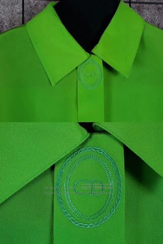 Dior Dior Silk Embroidered Green Long Sleeve Blouse . Size M / US 6-8 / IT 42-44 - 4 Thumbnail
