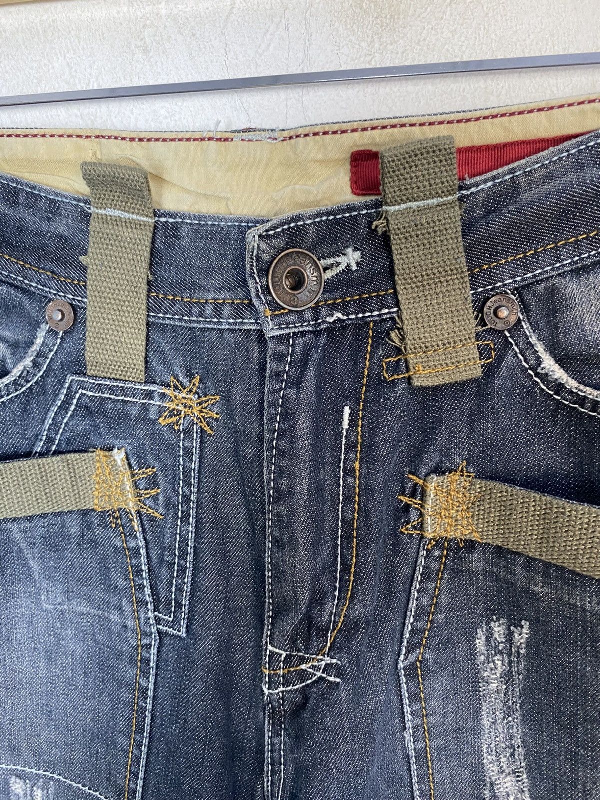 Other Y2k Tough Jeansmith Tactical Denim Green Straps Size 30 31 Size US 31 - 6 Thumbnail